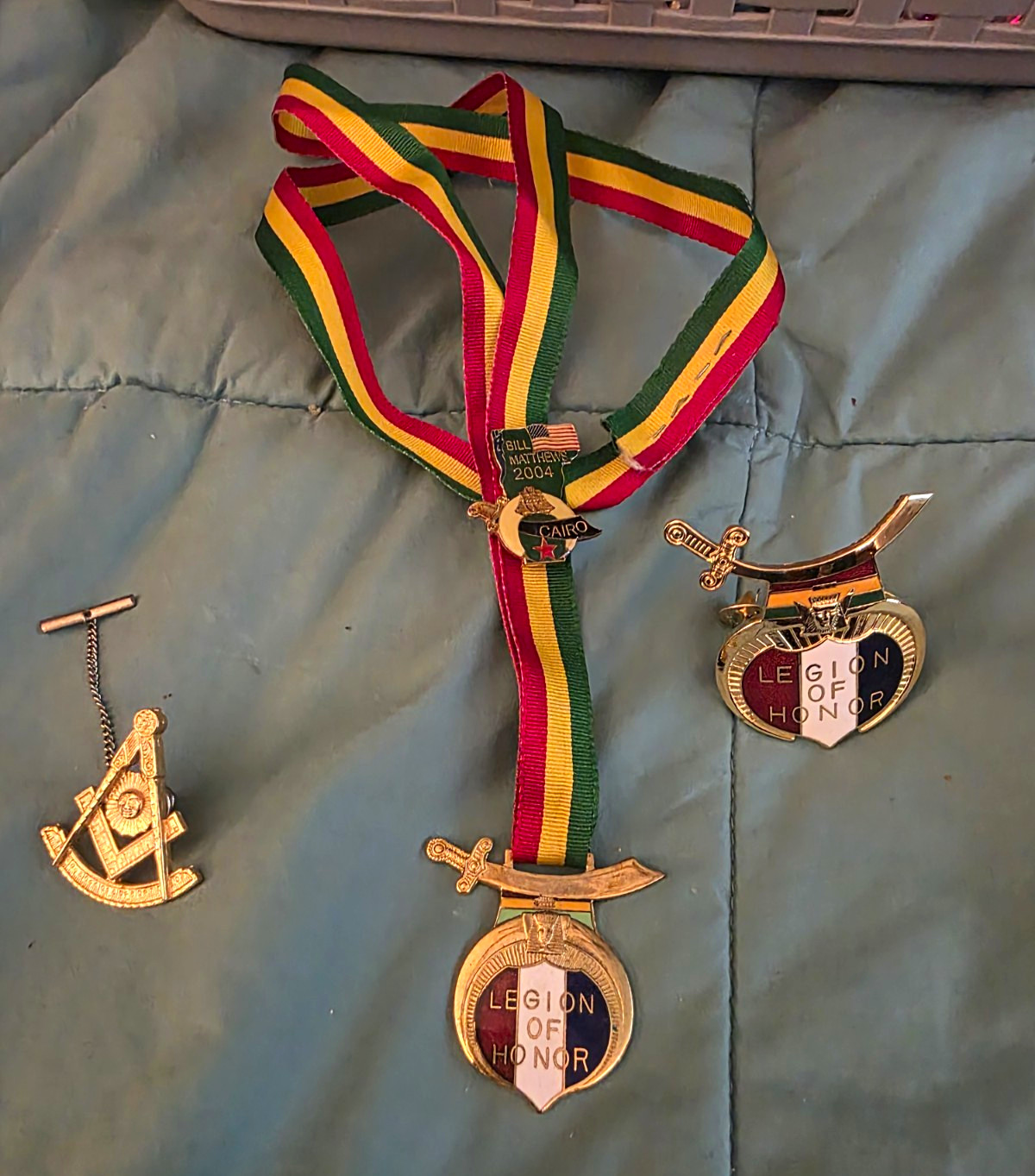 Vintage Shriners Legion of Honor Medal Set with Masonic Lapel Pin Vintage Shriners Legion of Honor Medal Set with Masonic Lapel Pin