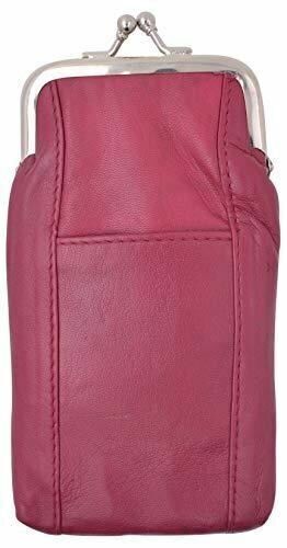 Genuine Leather Cigarette Case with Lighter Pouch Hot Pink by Marshal