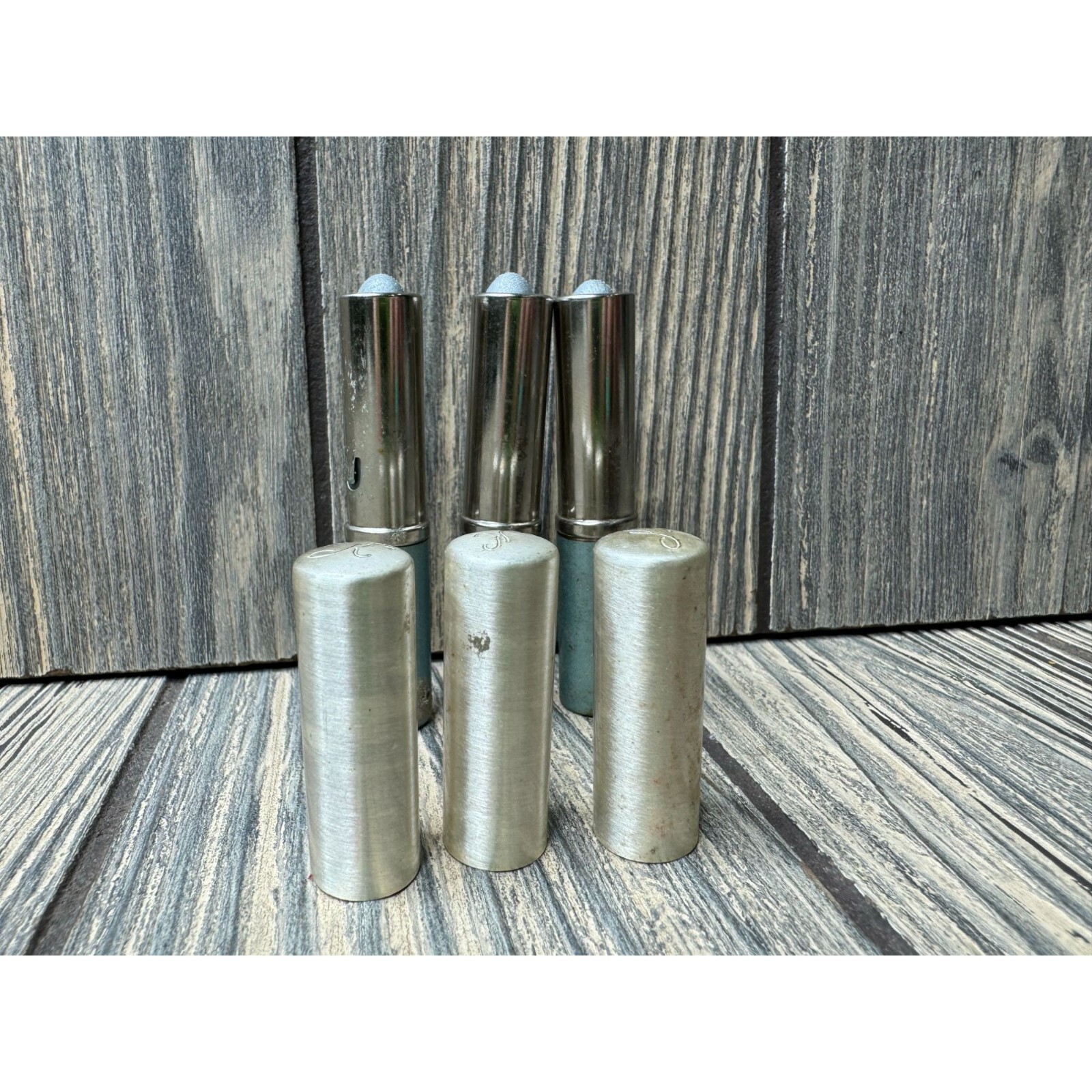 Vintage Lady Koscot Glide-On Silver Lipstick Tubes - Set Of 3
