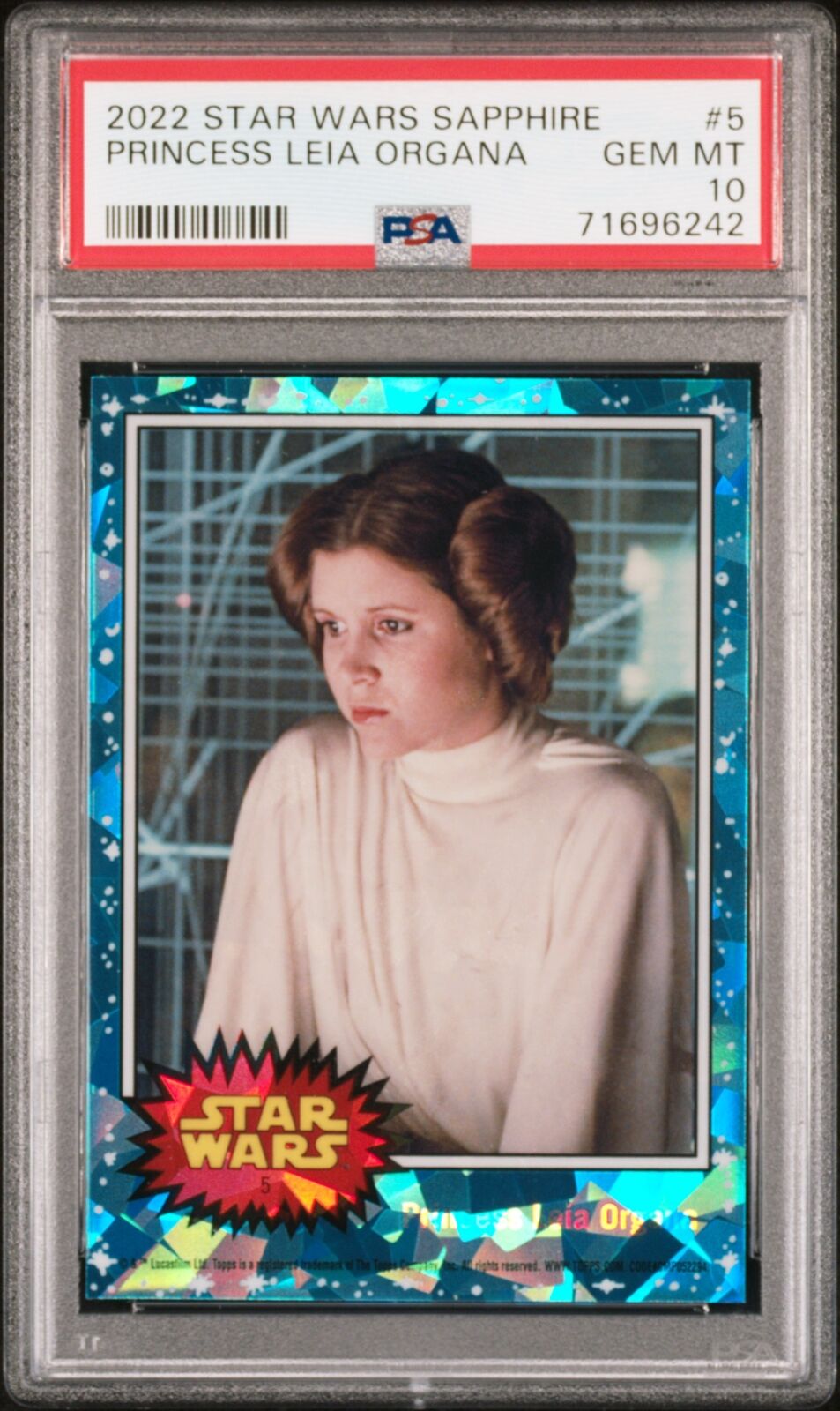 2022 Topps Chrome Sapphire Star Wars Princess Leia Organa #5 PSA 10