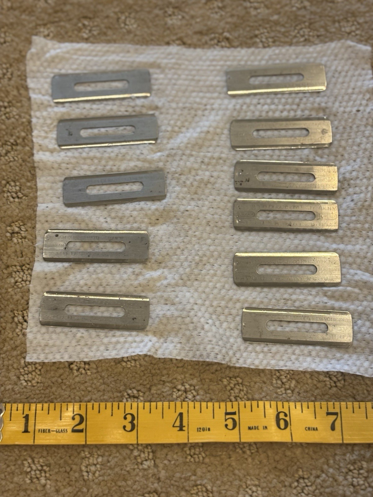 Vintage 1904 Durham Duplex Razor Co. 11 Metal Safety Rzr Blades Collectible Vintage 1904 Durham Duplex Razor Co. 11 Metal Safety Rzr Blades Collectible