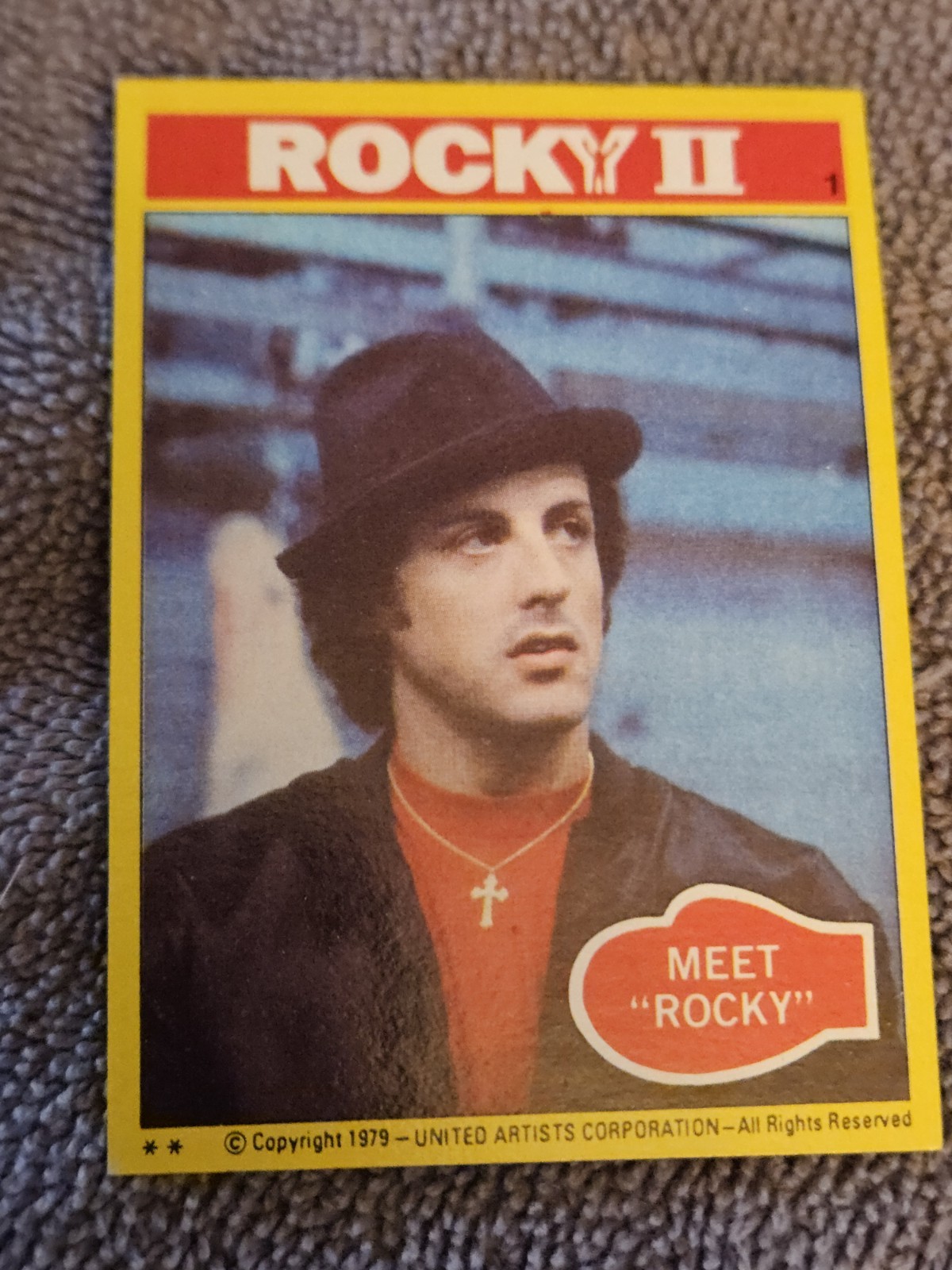 Vintage Topps Rocky Rookie Card "Meet Rocky" #1 1979 Near Mint Vintage Topps Rocky Rookie Card "Meet Rocky" #1 1979 Near Mint