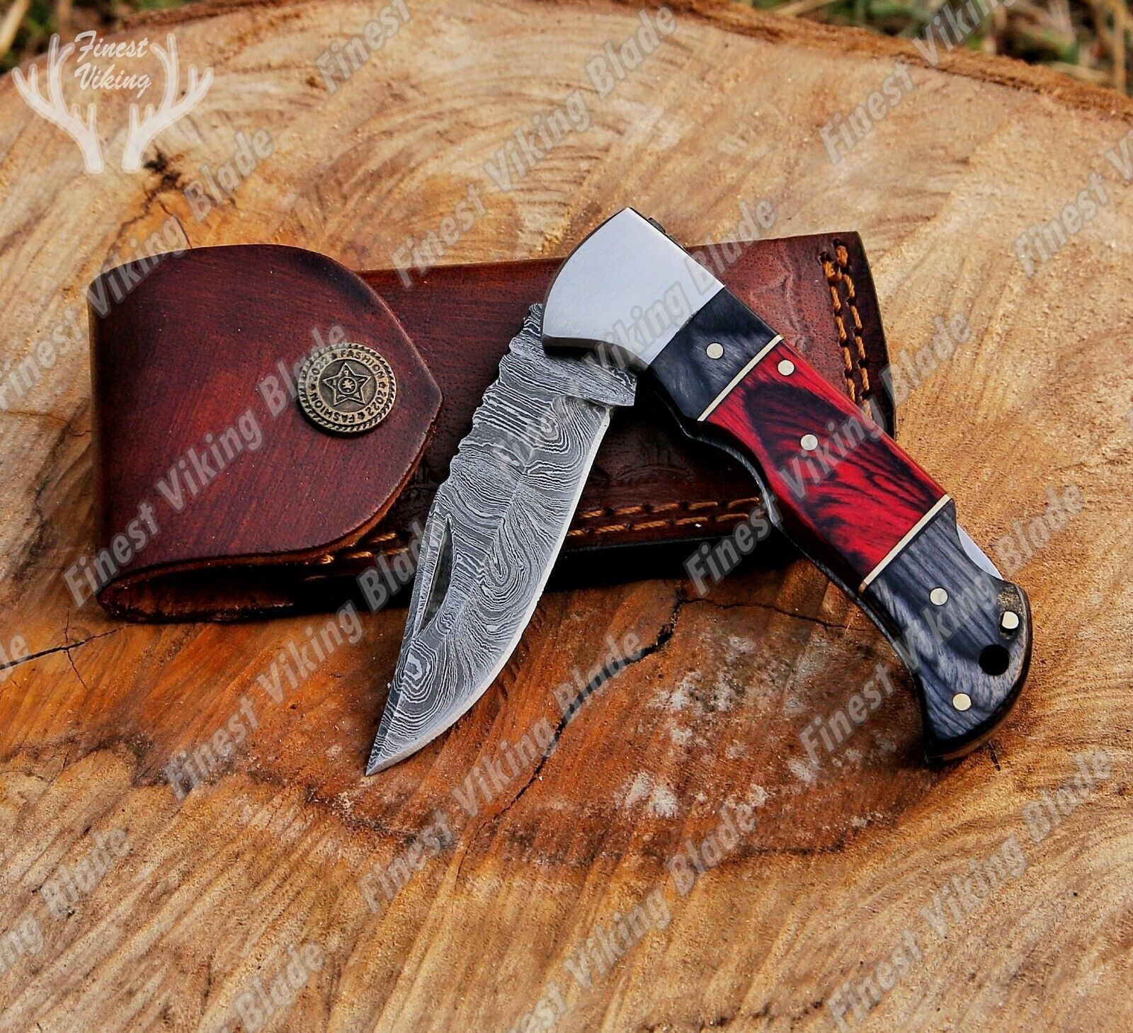 PERSONALIZED HANDMADE DAMASCUS Pocket Knife, Groomsmen, Gift For Any Occasion