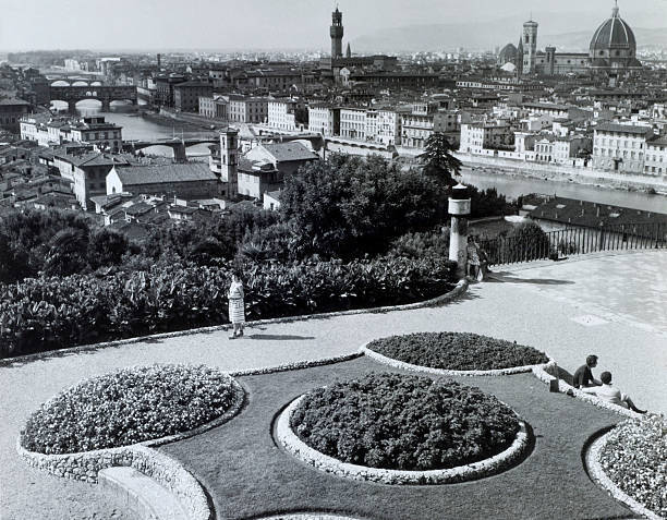 A general view of Florence from Piazzale Michelangelo 1950s Old Photo