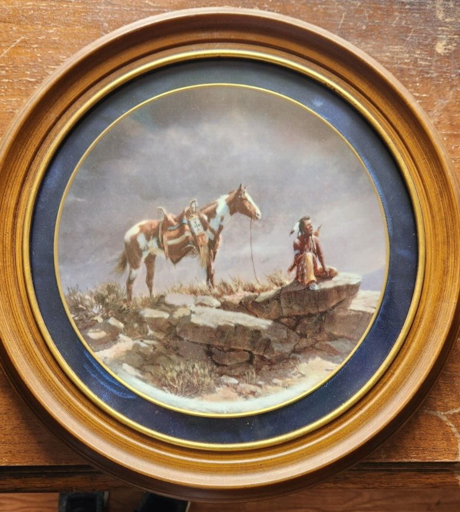 Olaf Wieghorst numbered horse collector plates in wooden frames