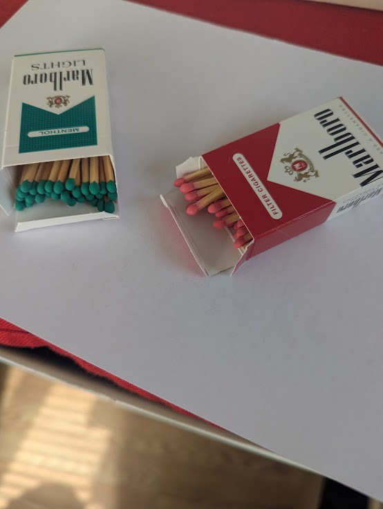 Marlboro Pack Matchboxes – Red & Menthol Lights – Vintage Style Advert