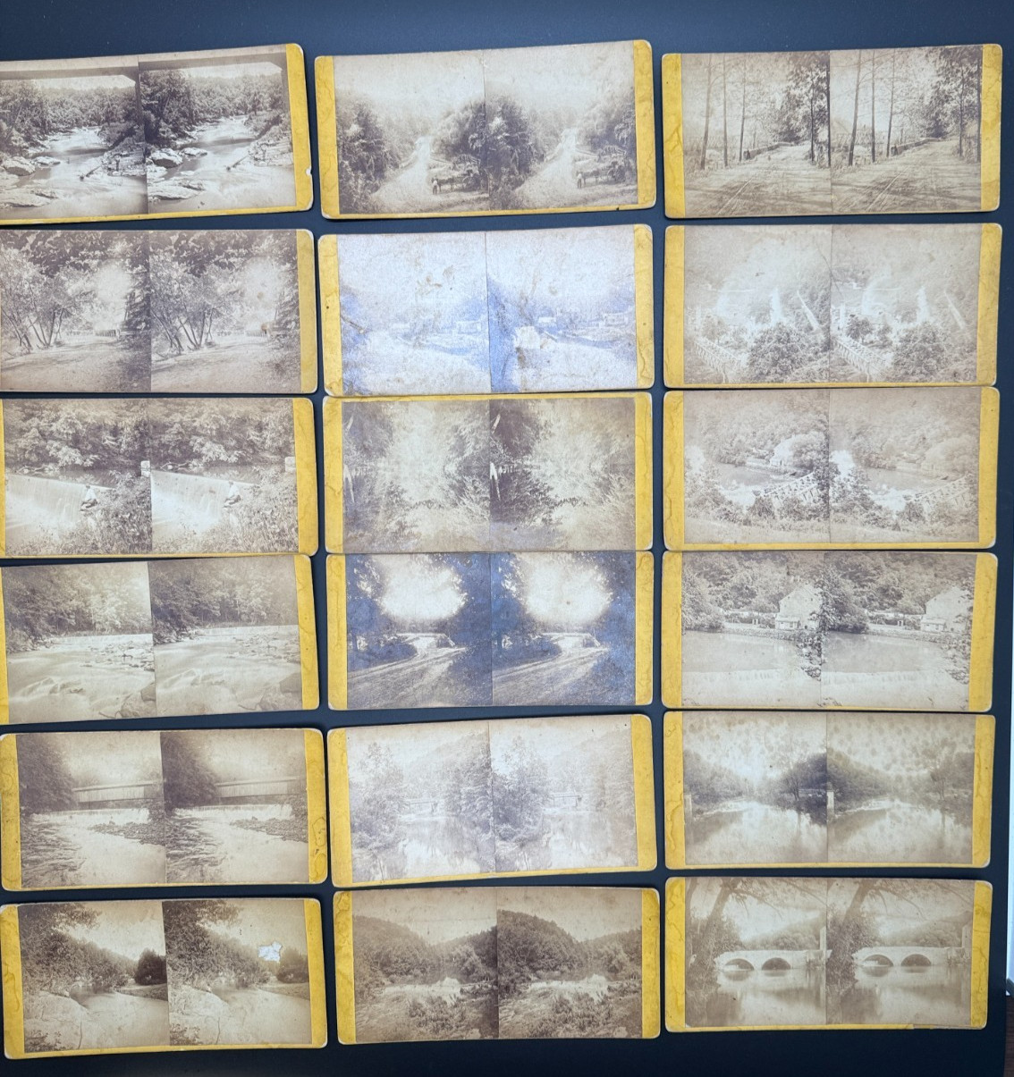 18 Bartlett & French WISSAHICKON CREEK Philadelphia Stereoviews c1868 Photo Lot