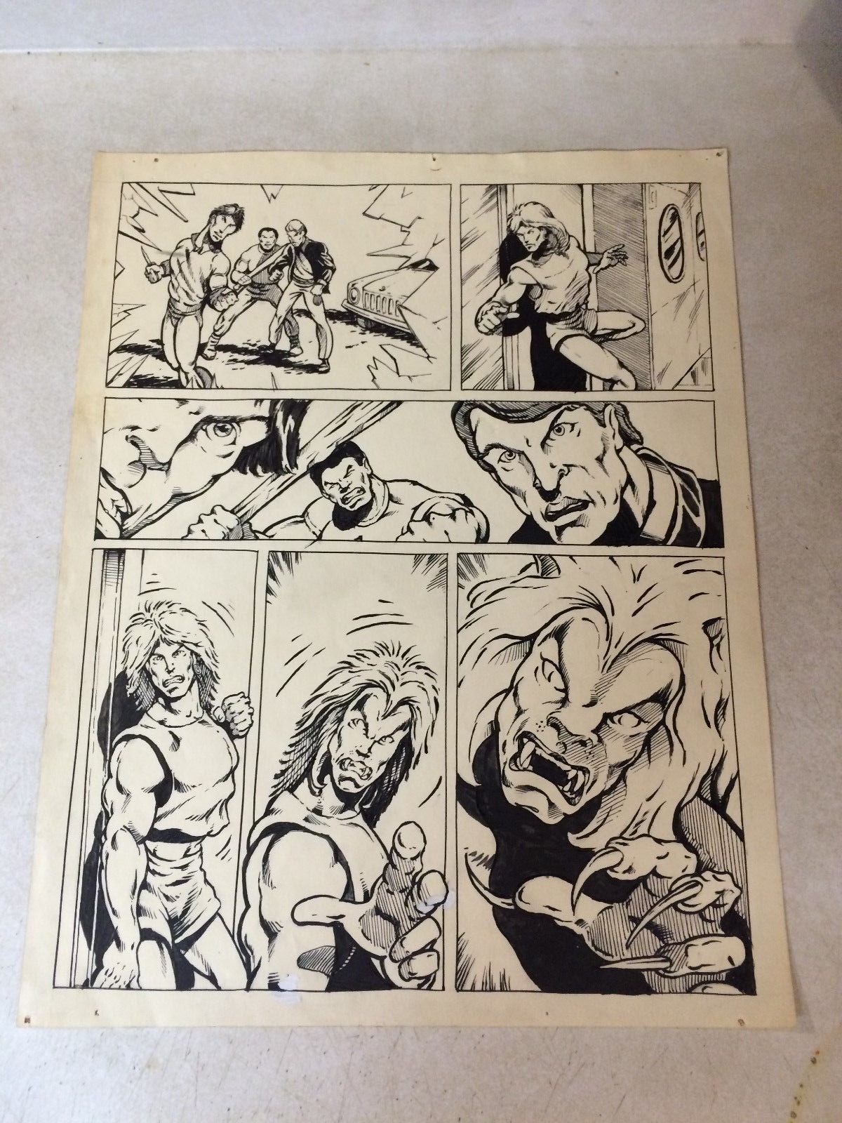 DALE KEOWN original art RARE EARLY Amateur hero turns into BEAST 1980'S WICKED DALE KEOWN original art RARE EARLY Amateur hero turns into BEAST 1980'S WICKED
