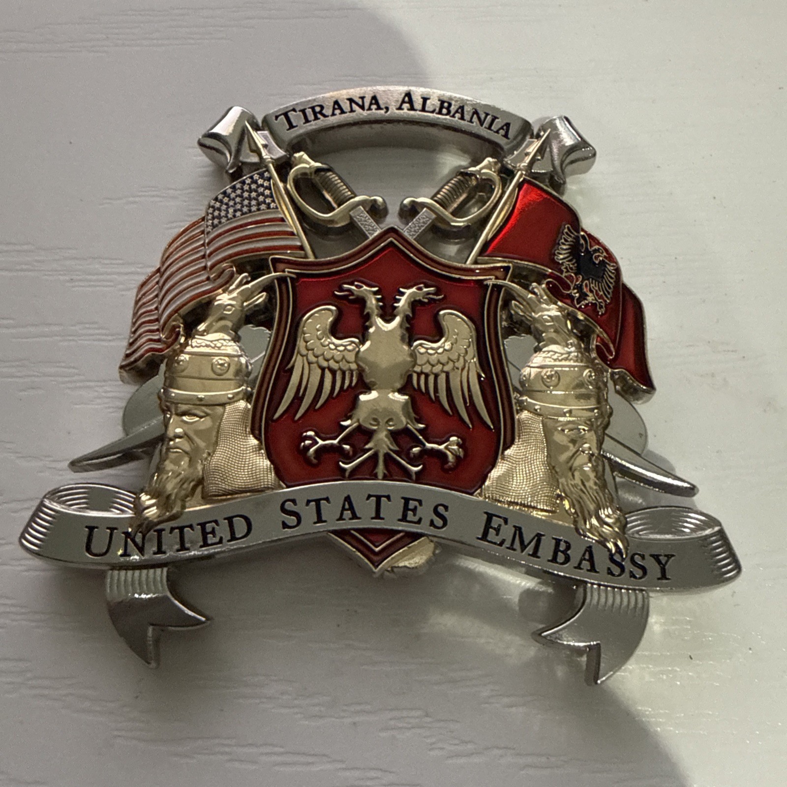 USMC MSG Det Marine Security Guard Detachment Tirana, Albania Challenge Coin USMC MSG Det Marine Security Guard Detachment Tirana, Albania Challenge Coin