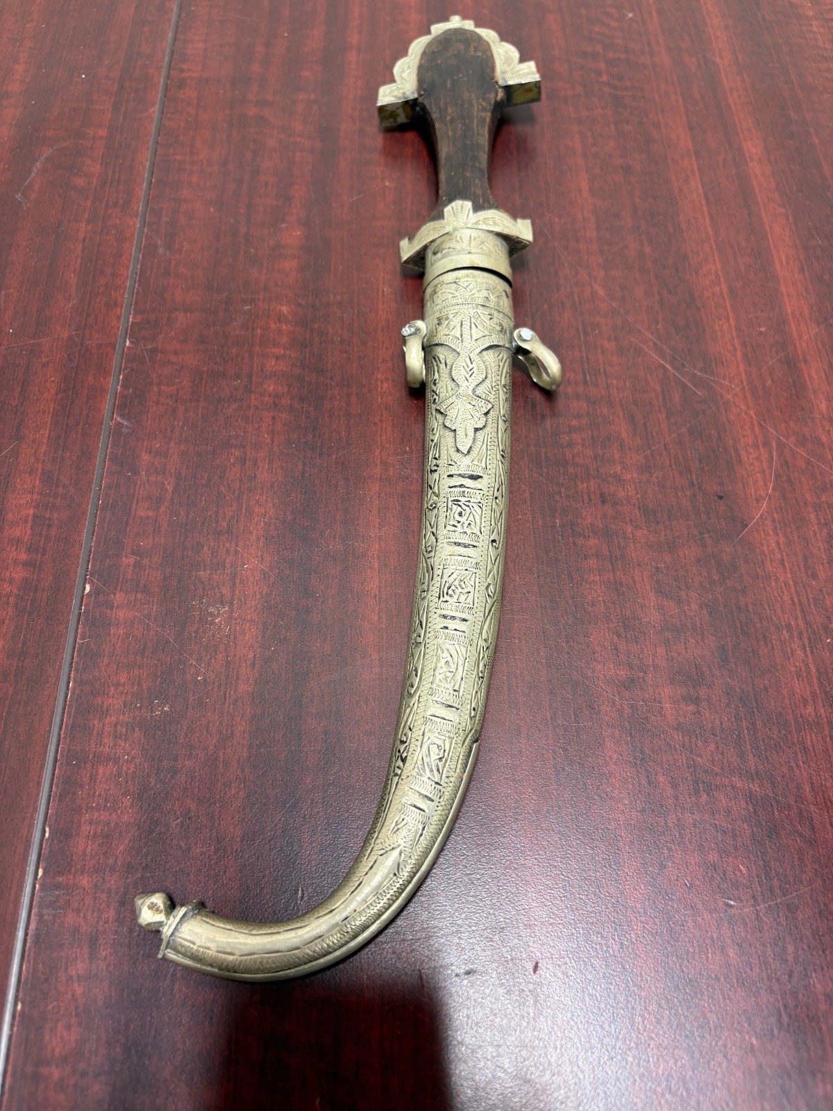 Authentic vintage Morocan Koummya dagger Hand chiseled silver finish scabbard Authentic vintage Morocan Koummya dagger Hand chiseled silver finish scabbard
