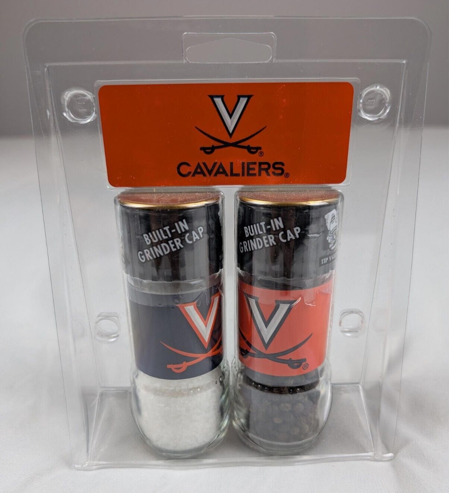 University of Virginia Cavaliers Salt & Pepper Grinder Set Tailgate New SEALED University of Virginia Cavaliers Salt & Pepper Grinder Set Tailgate New SEALED