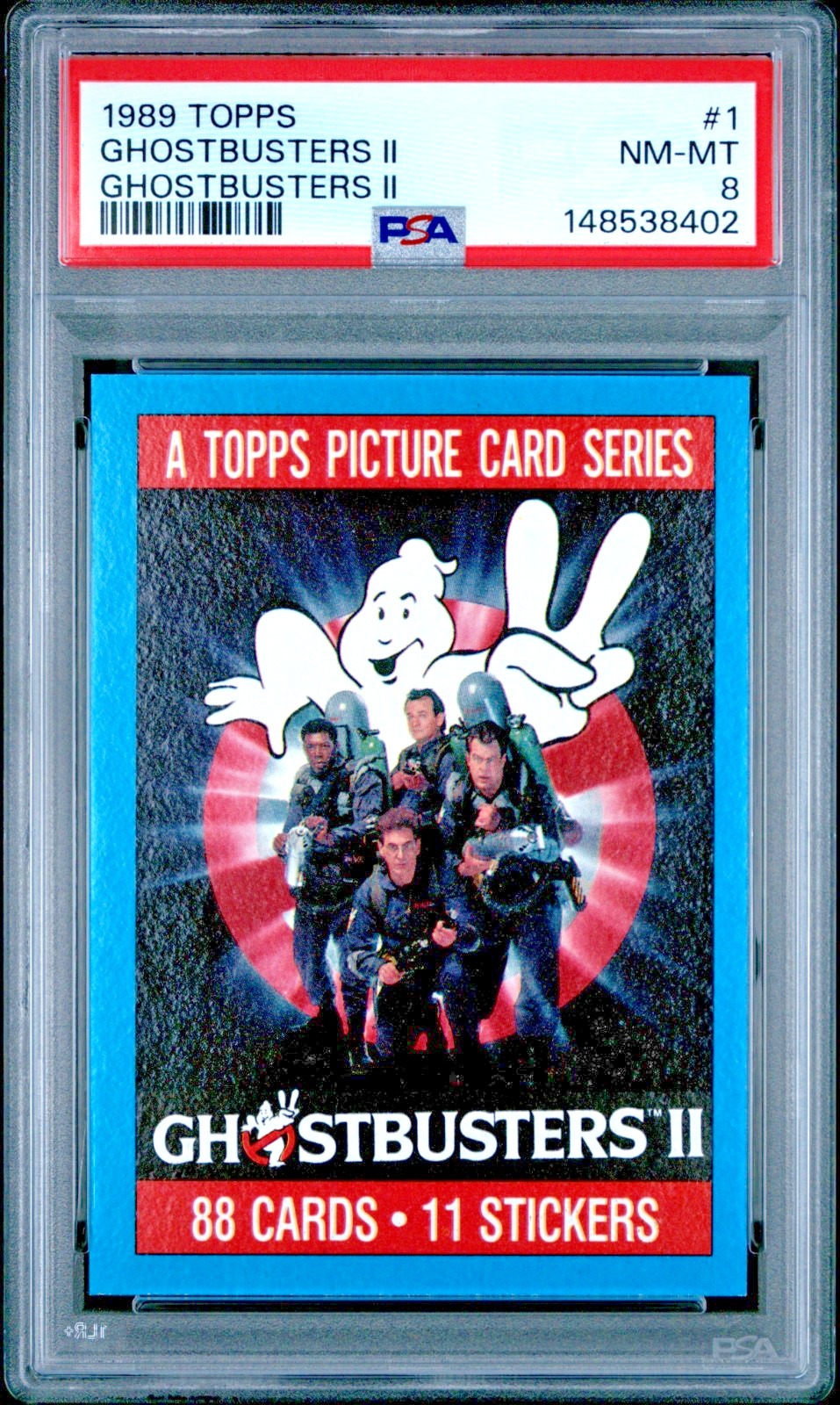 1989 Topps Ghostbusters II #1 PSA 8 Movie Title Poster Card Low Pop Very RARE 1989 Topps Ghostbusters II #1 PSA 8 Movie Title Poster Card Low Pop Very RARE