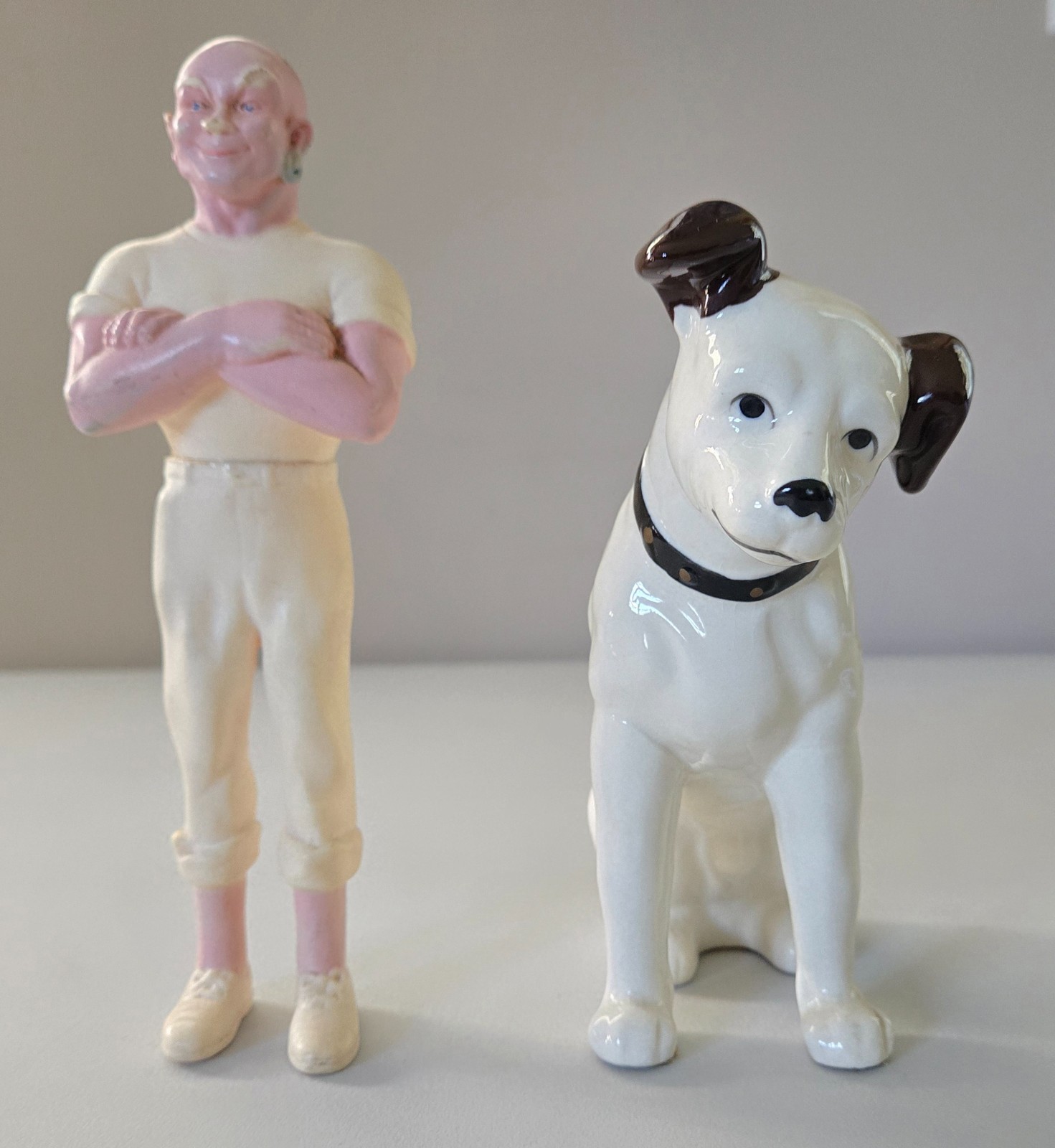 Pair Of Vintage Advertising Figurines, Mr. Clean And Nipper The RCA Dog Pair Of Vintage Advertising Figurines, Mr. Clean And Nipper The RCA Dog