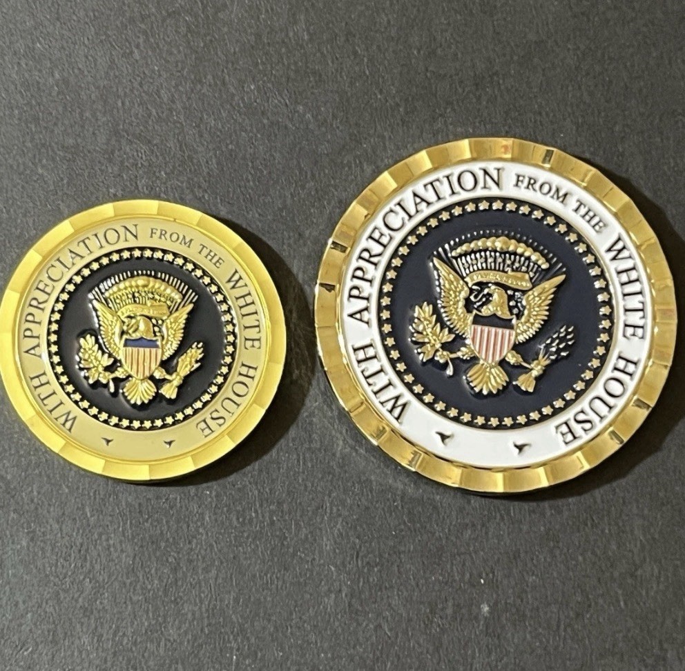 PRESIDENT TRUMP 45-47 WHITE HOUSE APPRECIATION COINS (2 COINS ONLY FOR SALE)