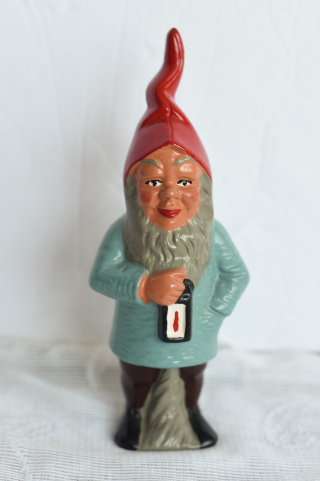 6" Vintage Terra Cotta HEISSNER German Gnome Figure with Lantern 6" Vintage Terra Cotta HEISSNER German Gnome Figure with Lantern