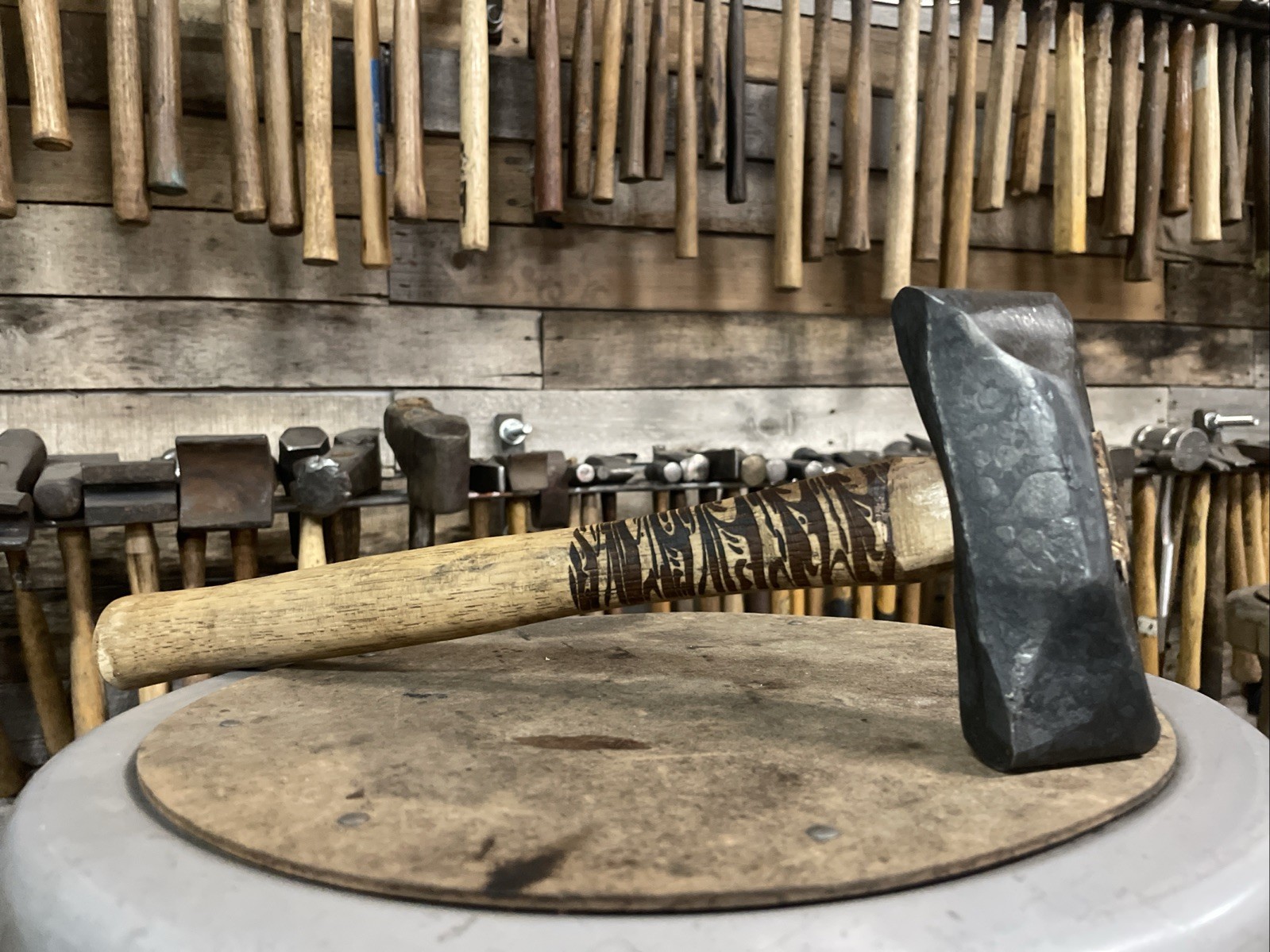 Rare 2 1/2 LB Hand Forged Double Diagonal Peen Blacksmithing Hammer/ 4140 Steel 