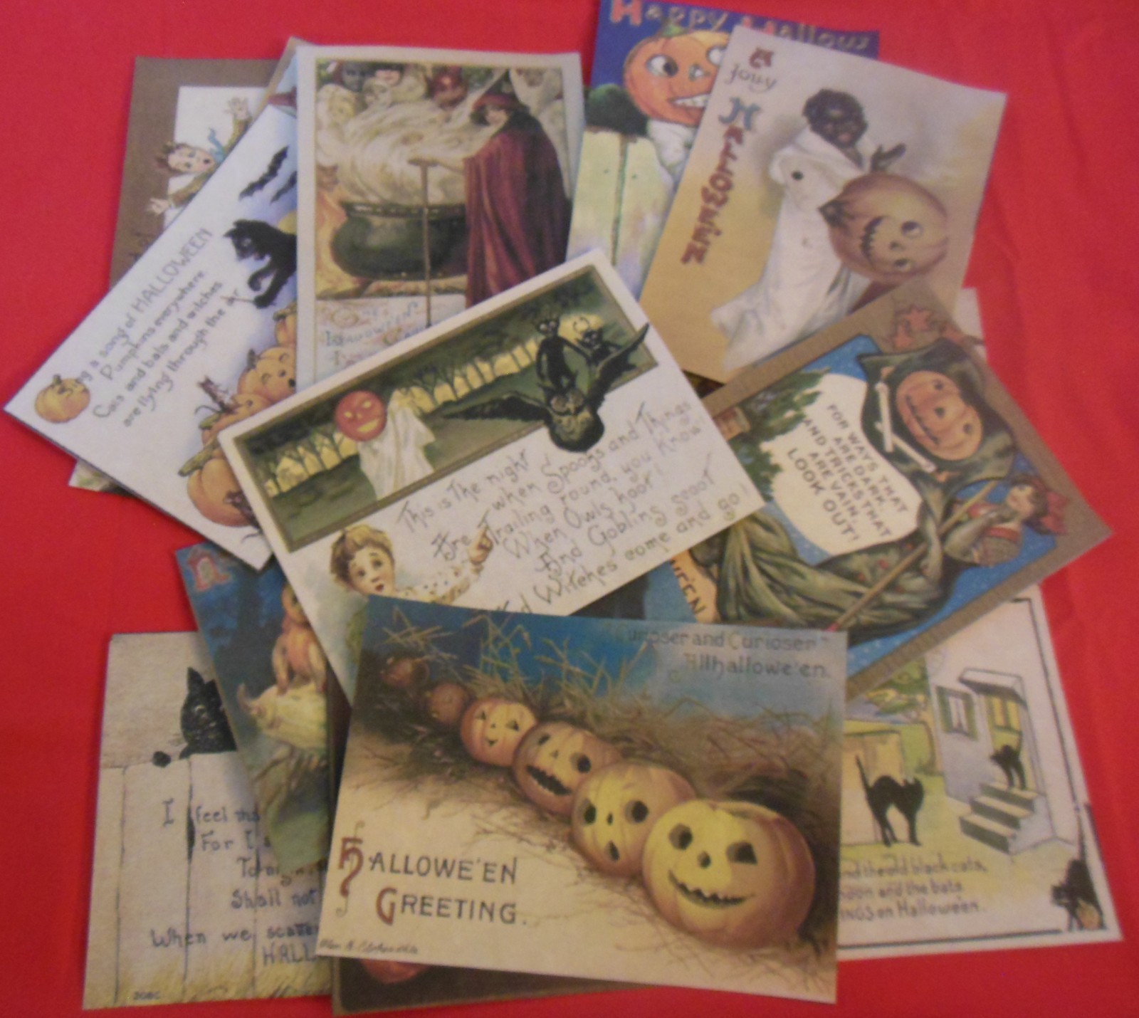 Set of 16 Vintage/Victorian/Primitive look Halloween vintage postcard images # 2 Set of 16 Vintage/Victorian/Primitive look Halloween vintage postcard images # 2