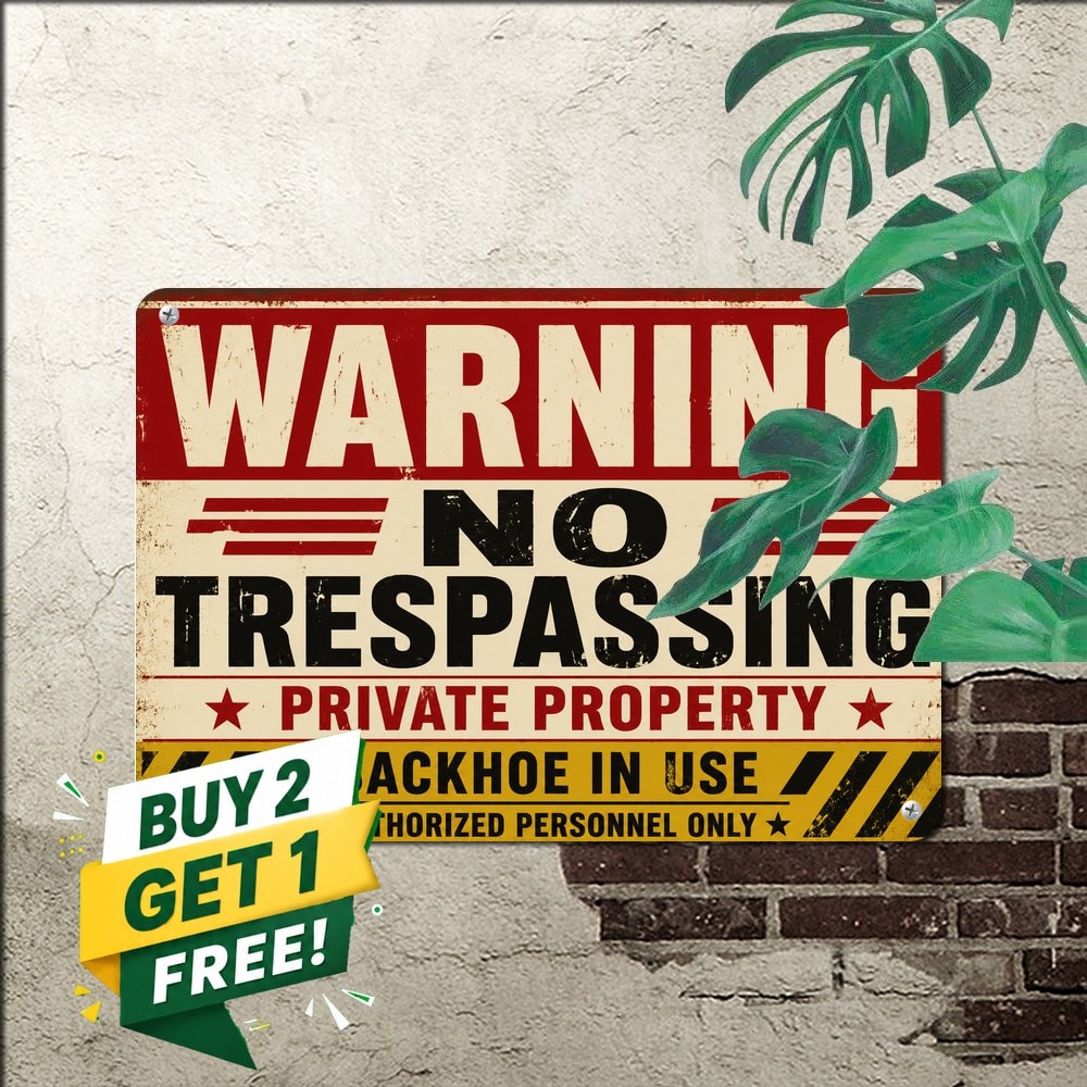 Warning No Trespassing Keep Out Sign Retro Backyard Security Metal Plaque Warning No Trespassing Keep Out Sign Retro Backyard Security Metal Plaque