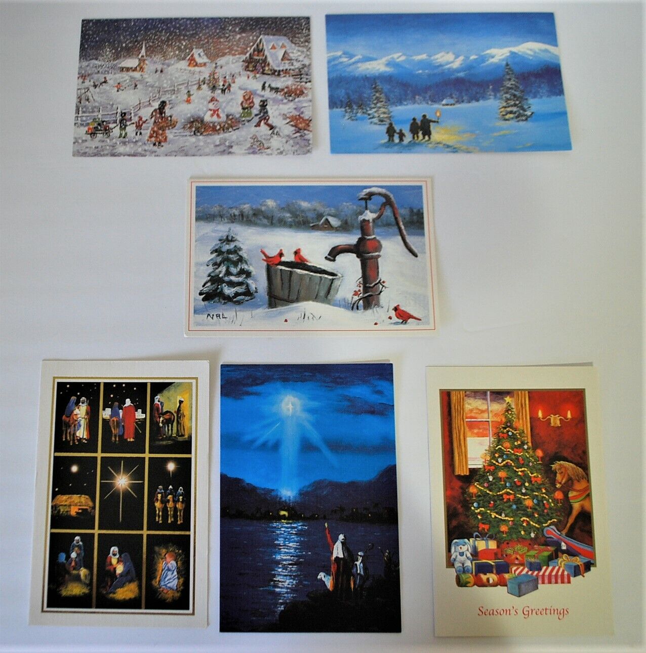 Christmas Cards The Mouth & Foot Painting Artist Set of 6 NO ENVELOPES
