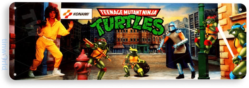 TIN SIGN Ninja Turtles Arcade, 80's, Retro, Console, Marquee, Game Decor, A524 TIN SIGN Ninja Turtles Arcade, 80's, Retro, Console, Marquee, Game Decor, A524