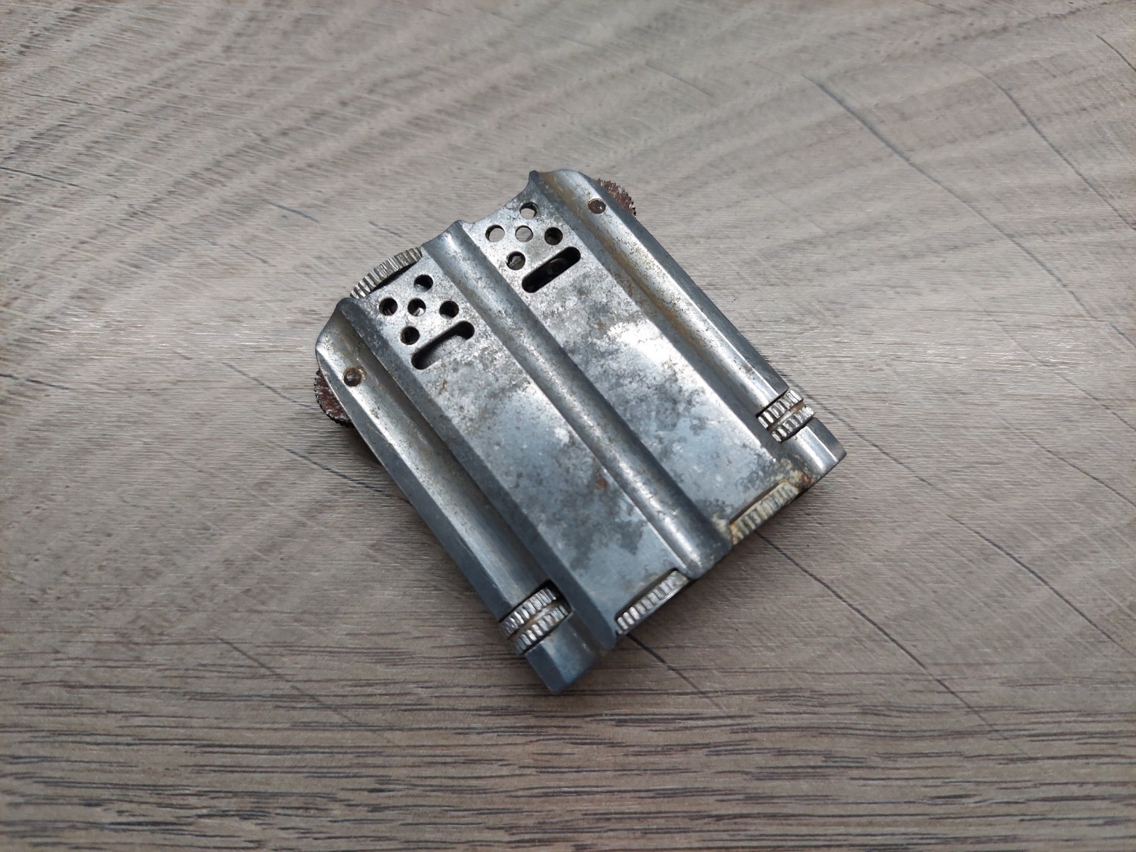 VTG RARE DUPLEX ALUMINIUM DOUBLE BARREL POCKET LIGHTER ENGLAND 1940s-50s VTG RARE DUPLEX ALUMINIUM DOUBLE BARREL POCKET LIGHTER ENGLAND 1940s-50s