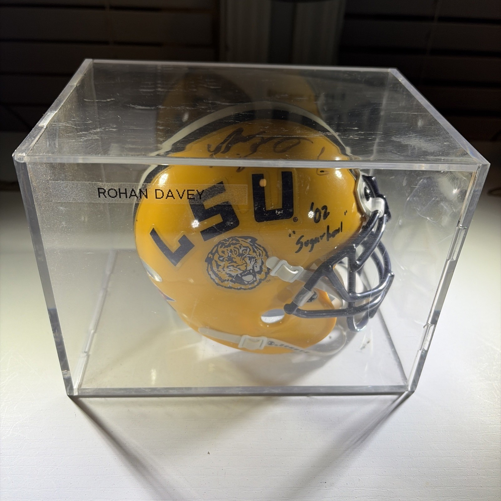 Rare LSU Mini Helmet Rohan Davey Autographed Mini Helmet LSU - Tristar Authentic Rare LSU Mini Helmet Rohan Davey Autographed Mini Helmet LSU - Tristar Authentic