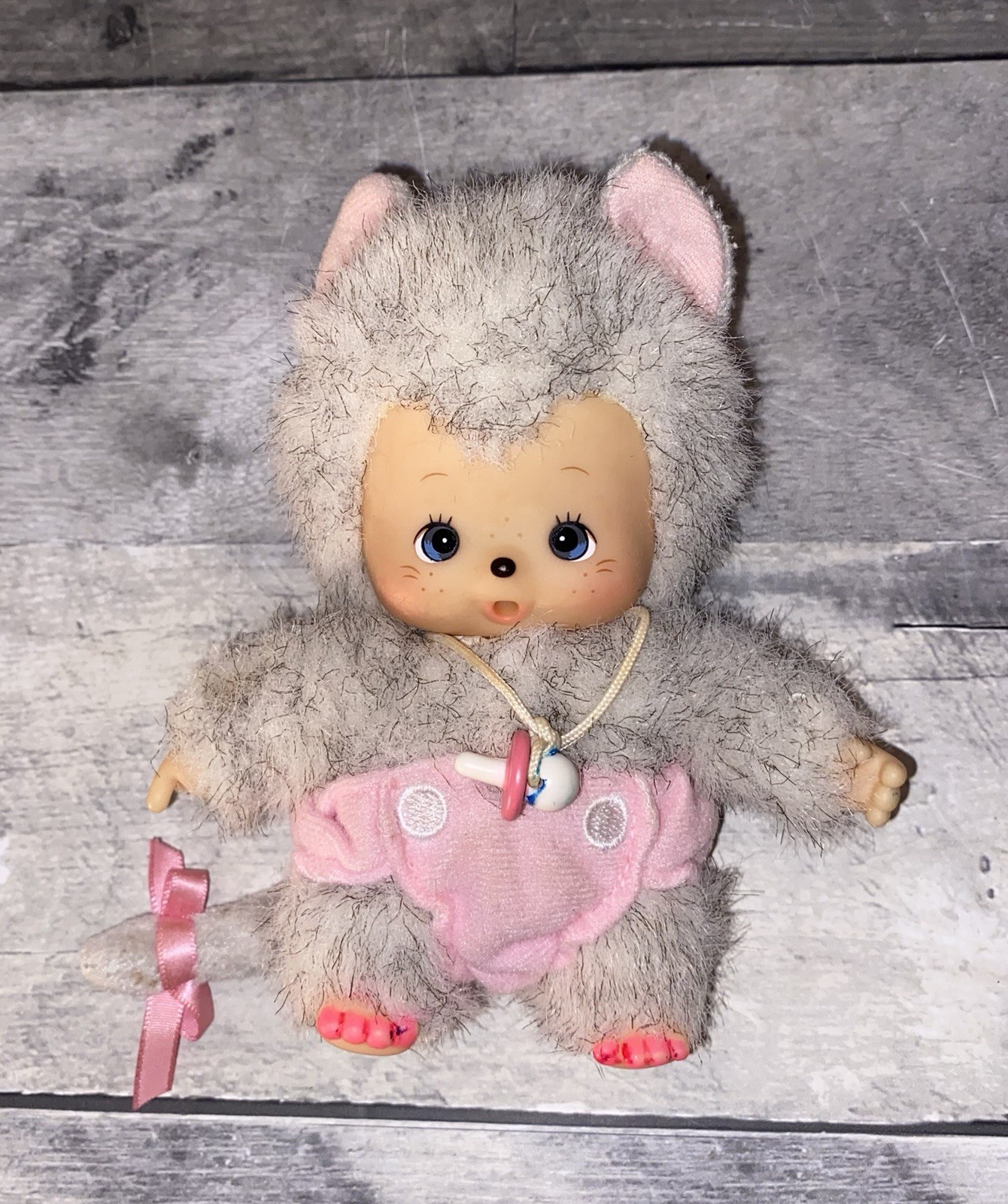 Bebichhichi's Friend Nyamu Cat Baby Monchhichi Sekiguchi Plushie Toy ~ VERY RARE
