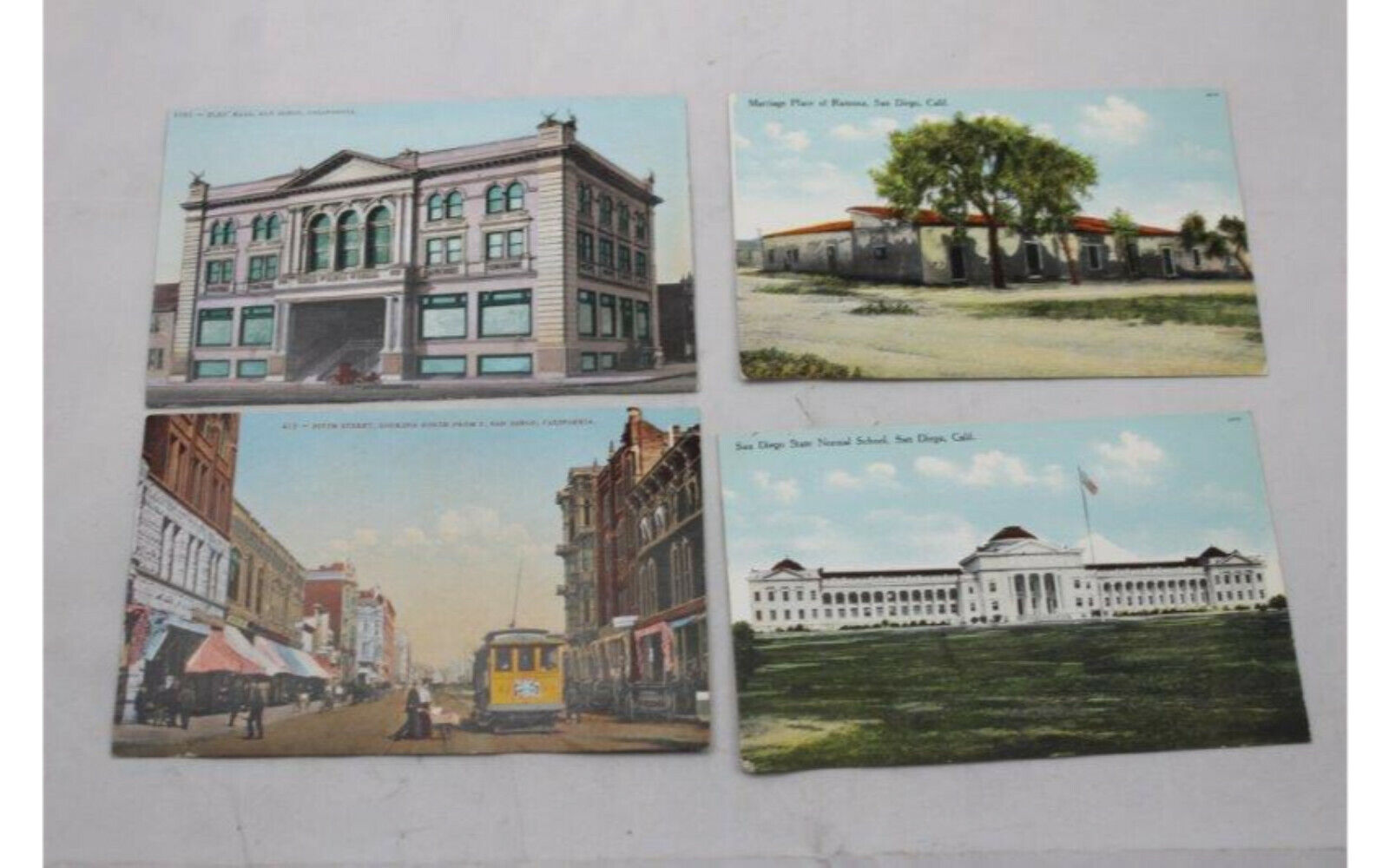 4 Postcards San Diego California Early 1900\'s Vintage Post Card 5th Street