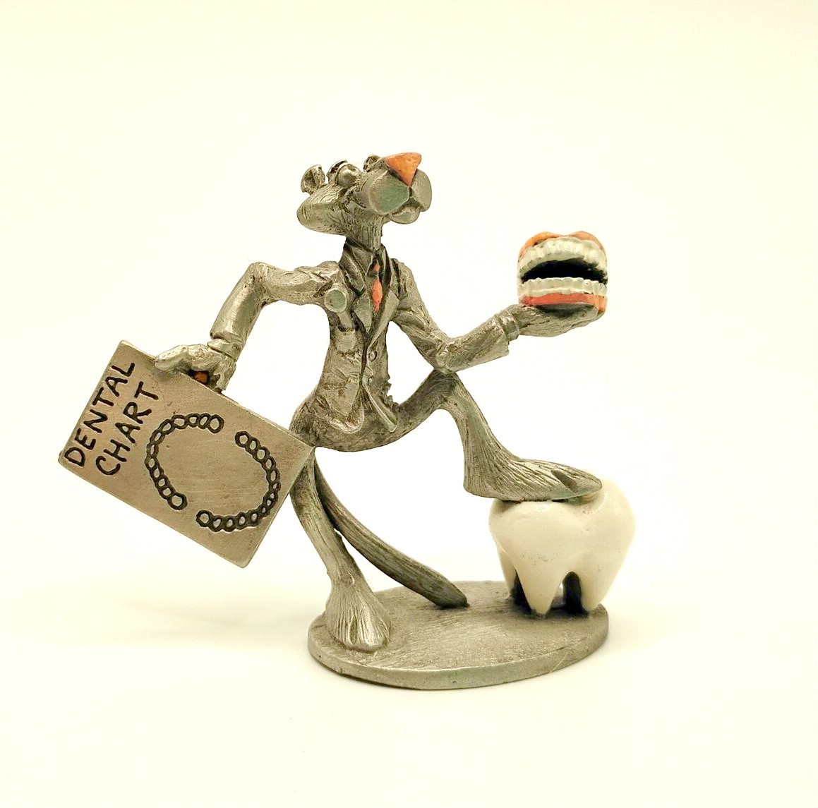 VNTG  Spoontiques Pewter Pink Panther Dentist Figurine