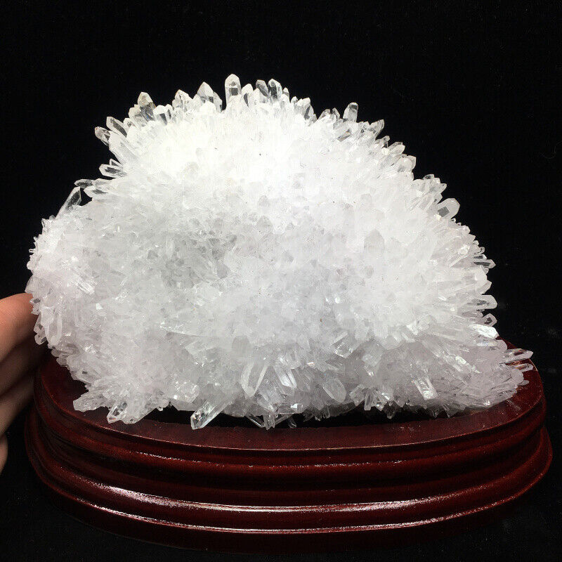 1270g Natural white cluster mineral specimenquartz crystal healing +stand