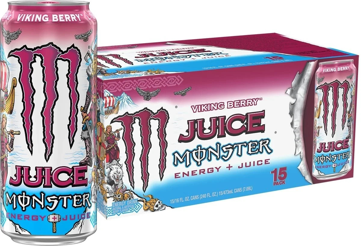 Monster Energy Juice Viking Berry, Energy Drink, 16 Ounce, Energy + Juice 15 Pk Monster Energy Juice Viking Berry, Energy Drink, 16 Ounce, Energy + Juice 15 Pk