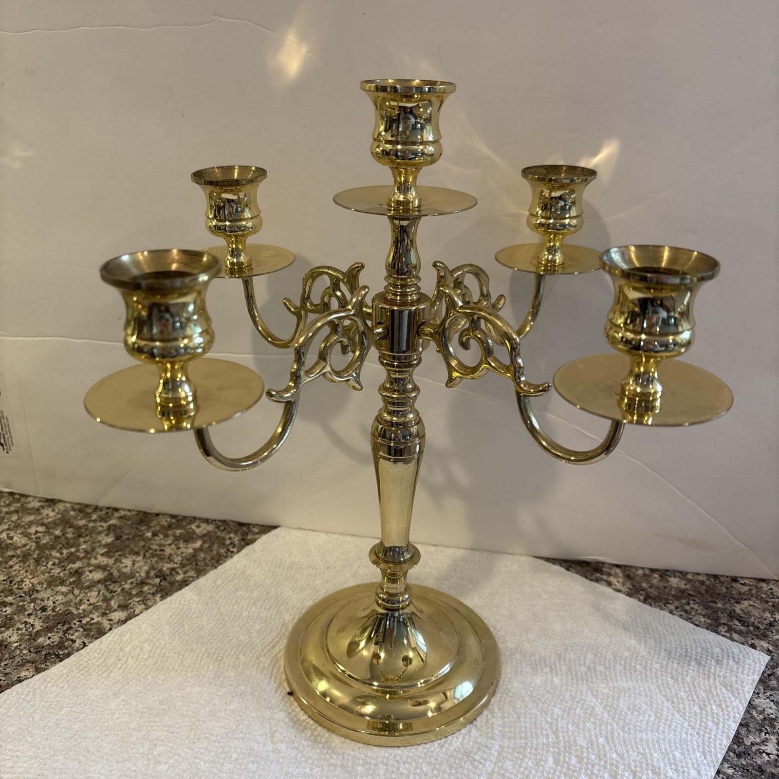 Beautiful Vintage Baldwin Brass Candelabra - 5 Candle Holder - 11.5” Tall USA