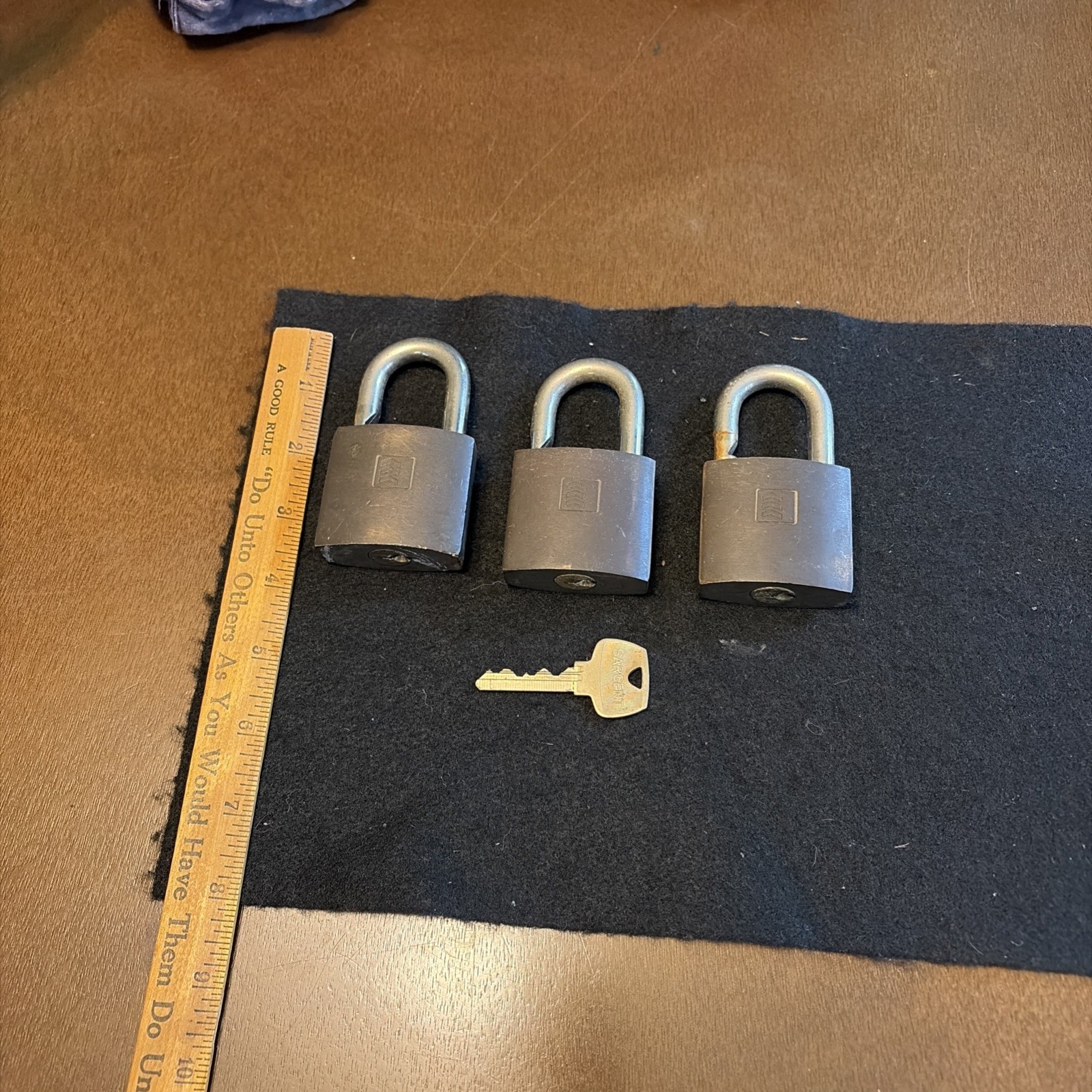 Rare Vintage Sargent Chevron Padlock Set with Key Oil Field Service Station Rare Vintage Sargent Chevron Padlock Set with Key Oil Field Service Station