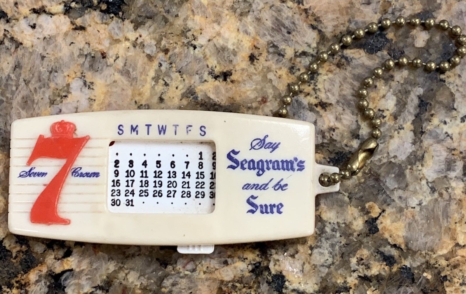 1950’s Seagrams Seven Crown Key Chain/Change Holder 2.5” 1950’s Seagrams Seven Crown Key Chain/Change Holder 2.5”
