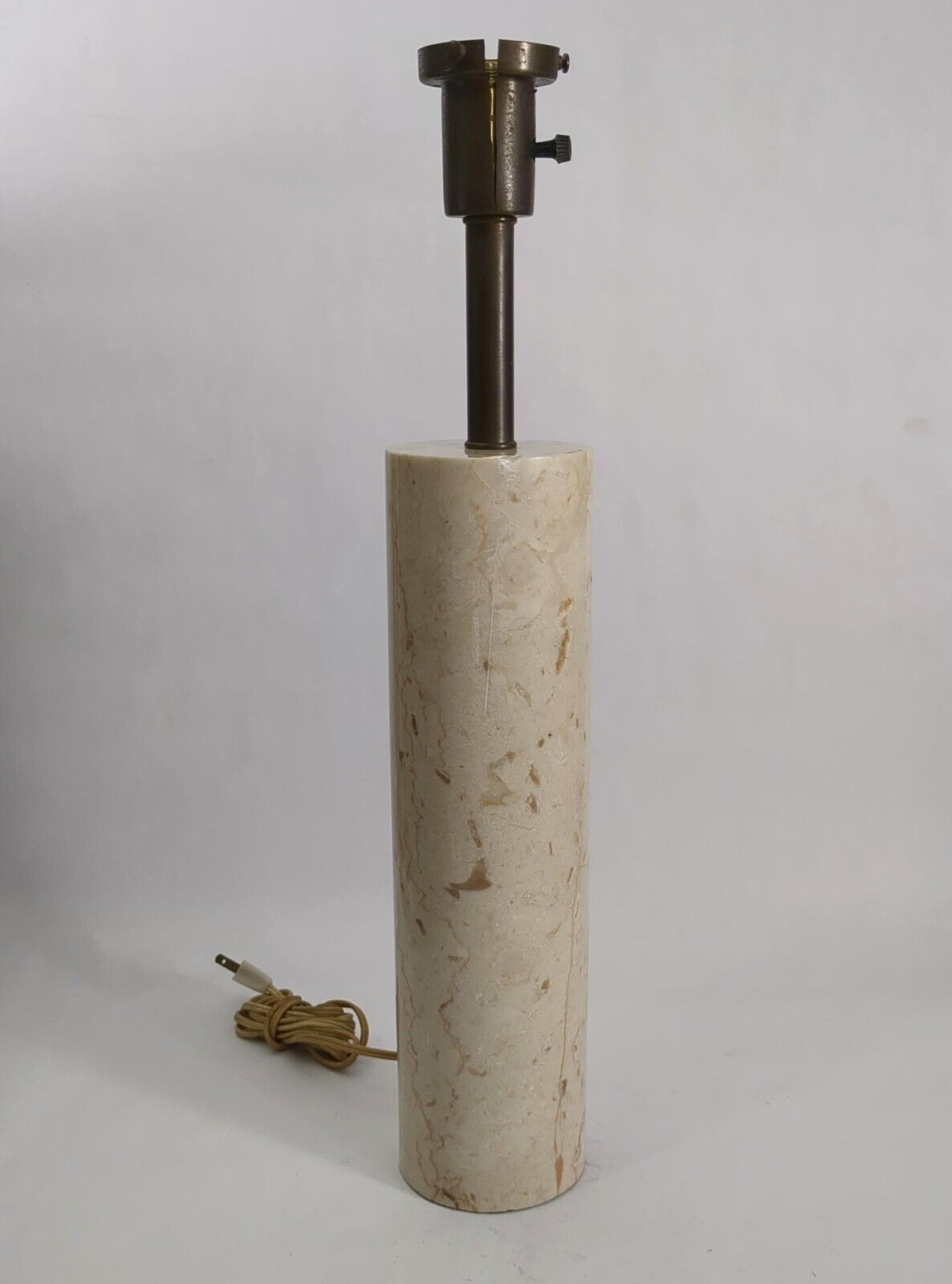 Vintage Walter Von Nessen Table Lamp Marble Cylinder MCM Mid Century Modern READ