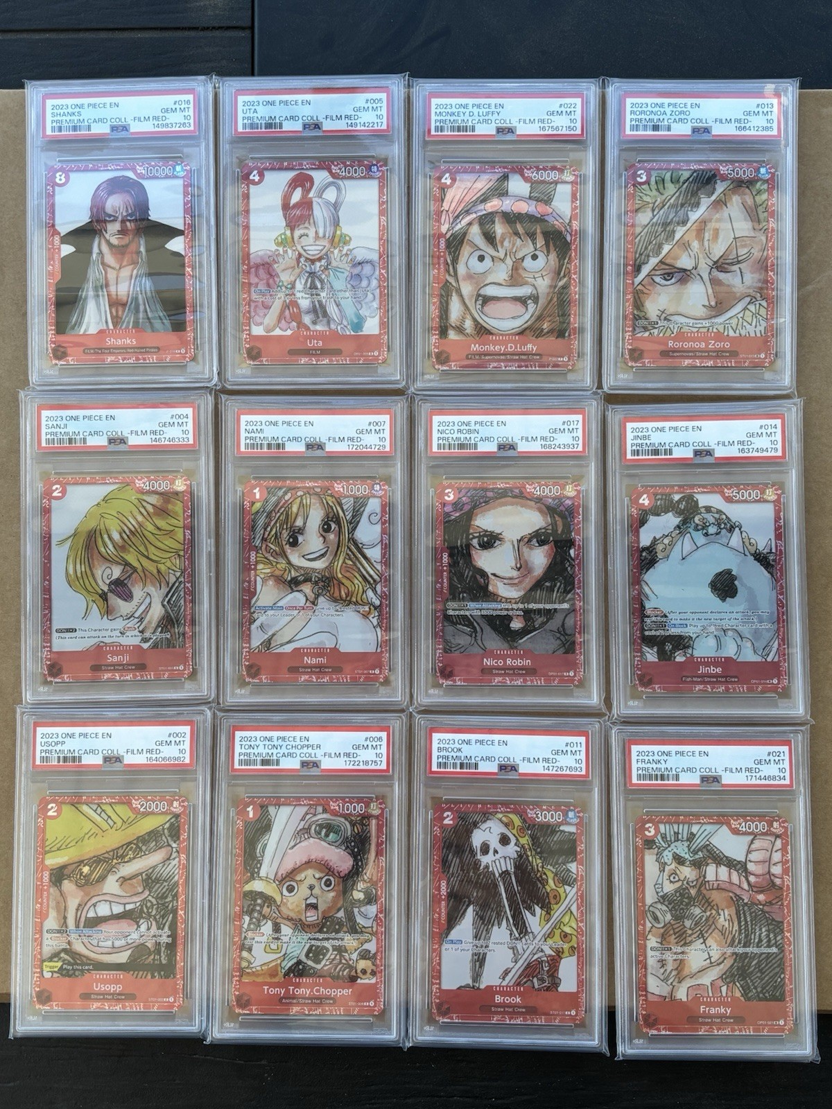 2023 One Piece Premium Collection-Film Red Complete Set PSA 10 English 🔥 2023 One Piece Premium Collection-Film Red Complete Set PSA 10 English 🔥
