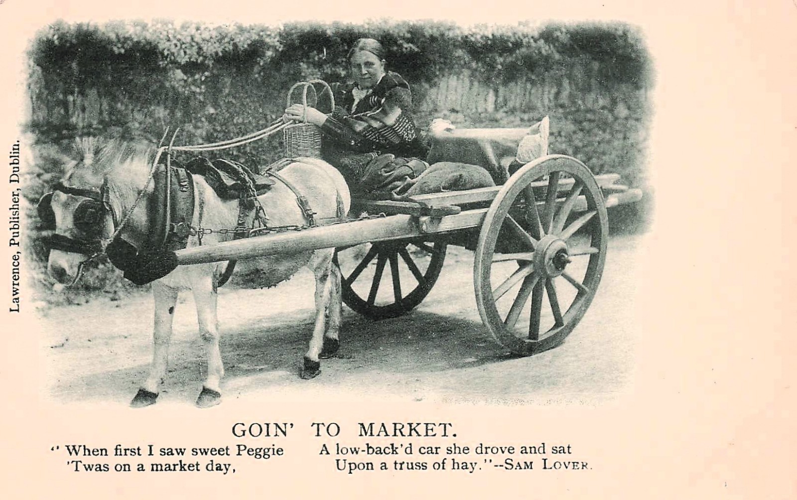 Samuel Lover Irish Artist Going to Market Poem Pony Drawn Cart Vtg Postcard 23A Samuel Lover Irish Artist Going to Market Poem Pony Drawn Cart Vtg Postcard 23A