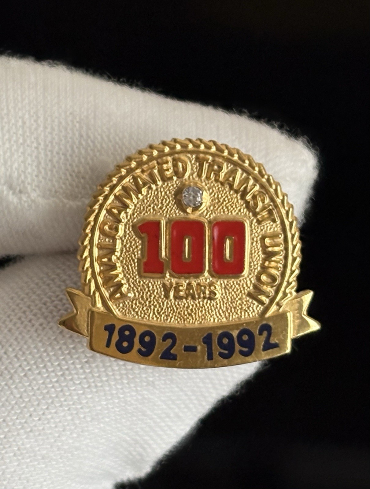 VTG Amalgamated Transit Union ATU 100 Year Centennial Pin 1892-1992 Union Bug VTG Amalgamated Transit Union ATU 100 Year Centennial Pin 1892-1992 Union Bug