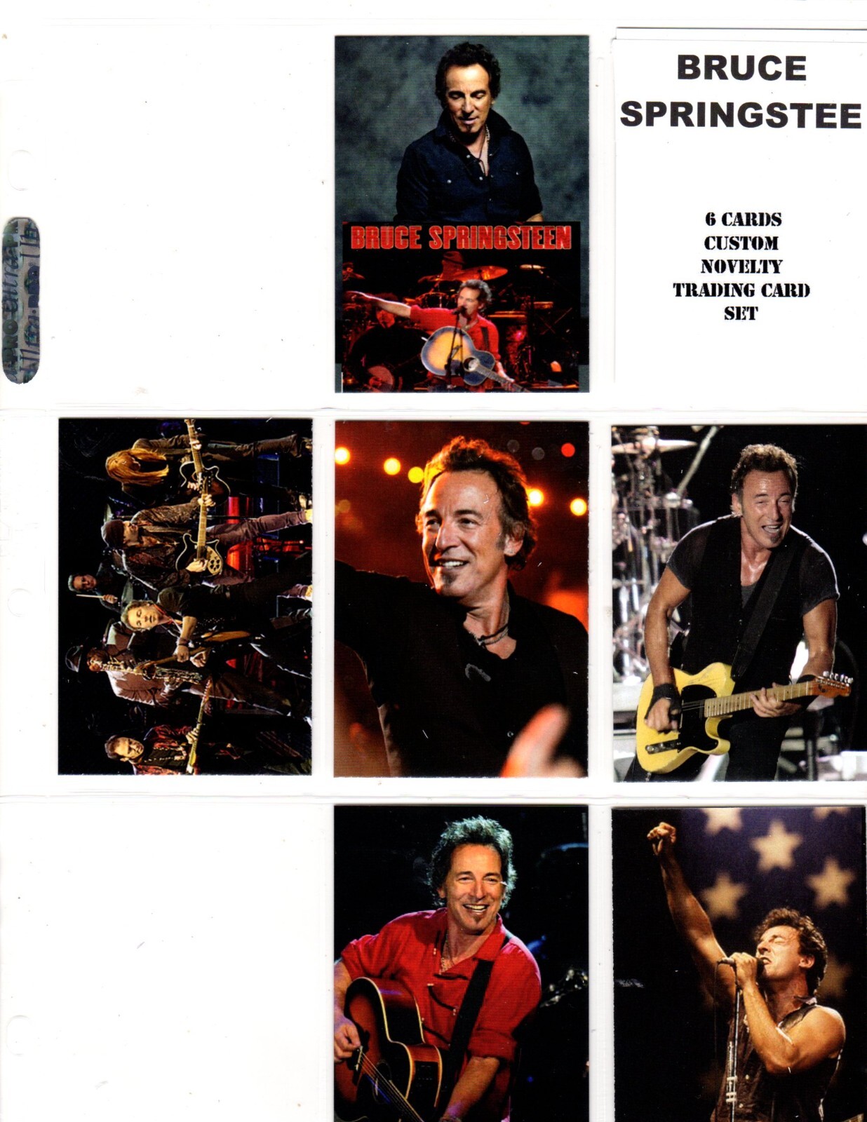 BRUCE SPRINGSTEEN    CUSTOM  NOVELTY TRADING CARD 6 CARDS   SET