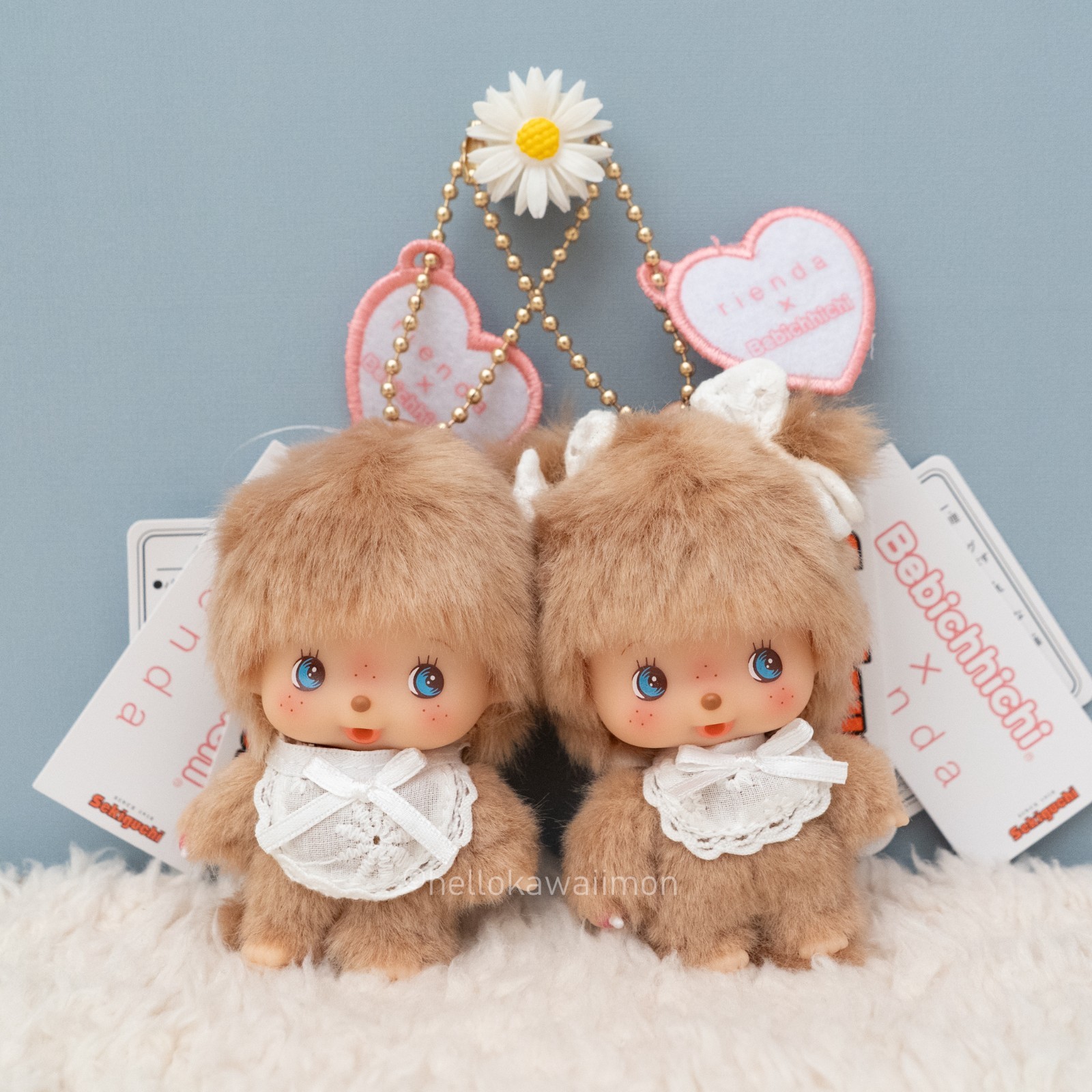 Bebichhichi X rienda Bag Charm / Keychain Set Baby Monchhichi Sekiguchi Bebichhichi X rienda Bag Charm / Keychain Set Baby Monchhichi Sekiguchi