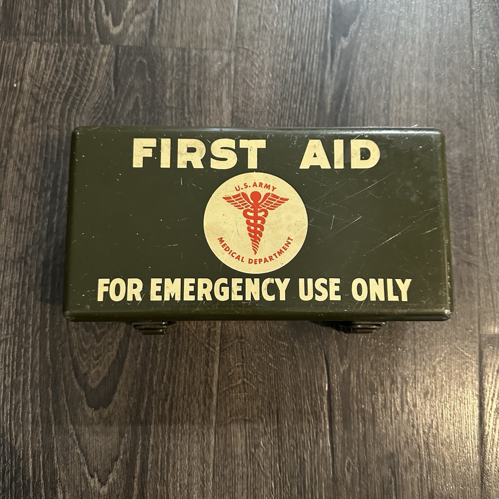 Vintage WWII Jeep U.S. Army Medical Department First Aid Box for Emergency Use