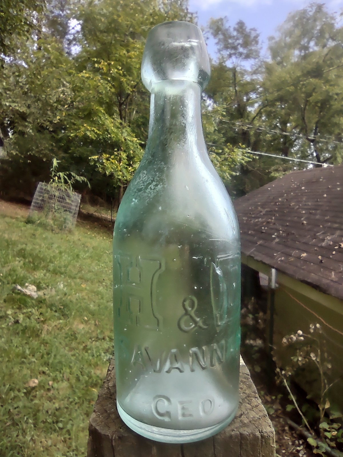 ANTIQUE BLOB TOP~H & D~SODA MINERAL WATER BOTTLE SAVANNAH GA GEORGIA ANTIQUE BLOB TOP~H & D~SODA MINERAL WATER BOTTLE SAVANNAH GA GEORGIA