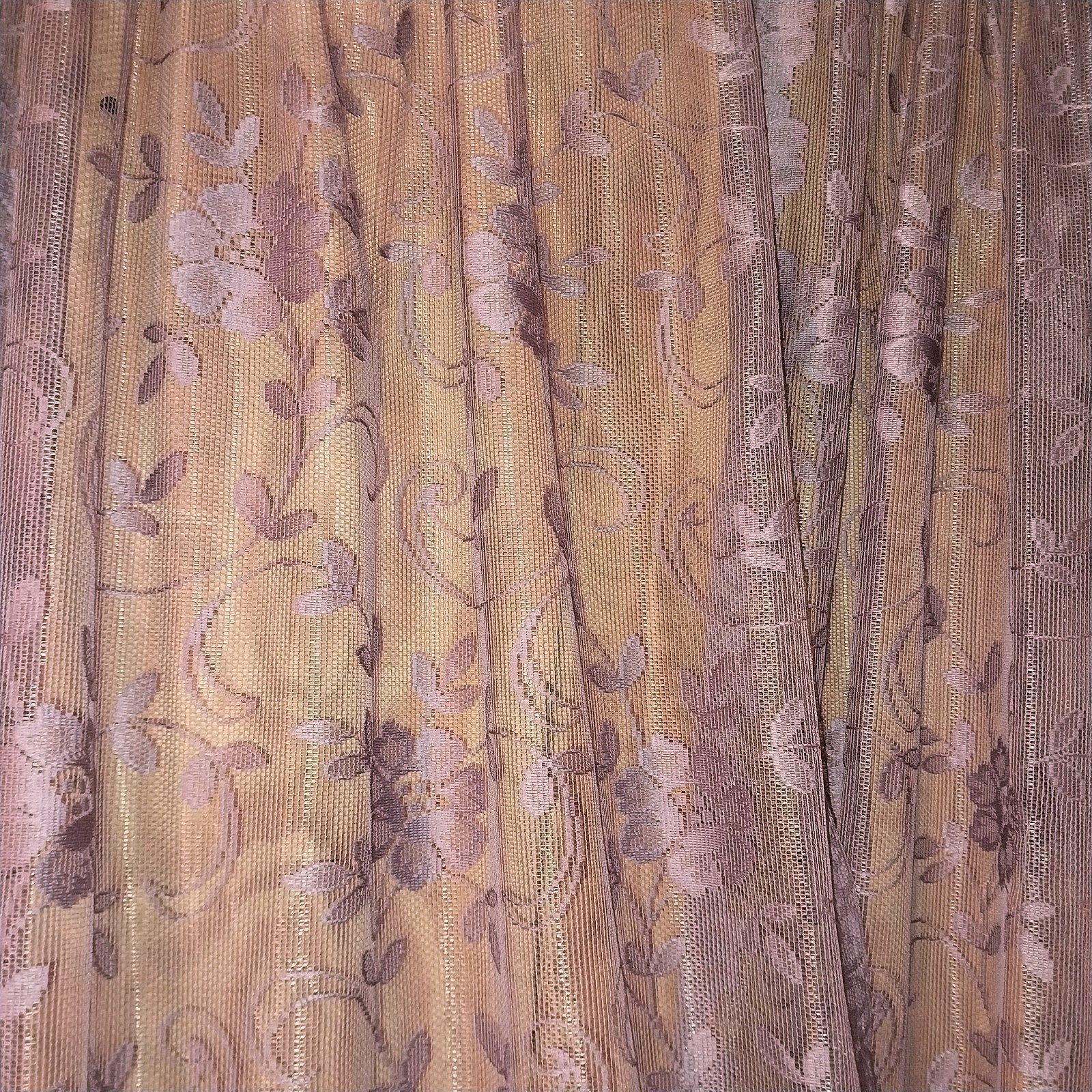 Vintage JC PENNEY  Purple Lace Curtains 112" w x 84" L 2 panels 56" w scalloped 