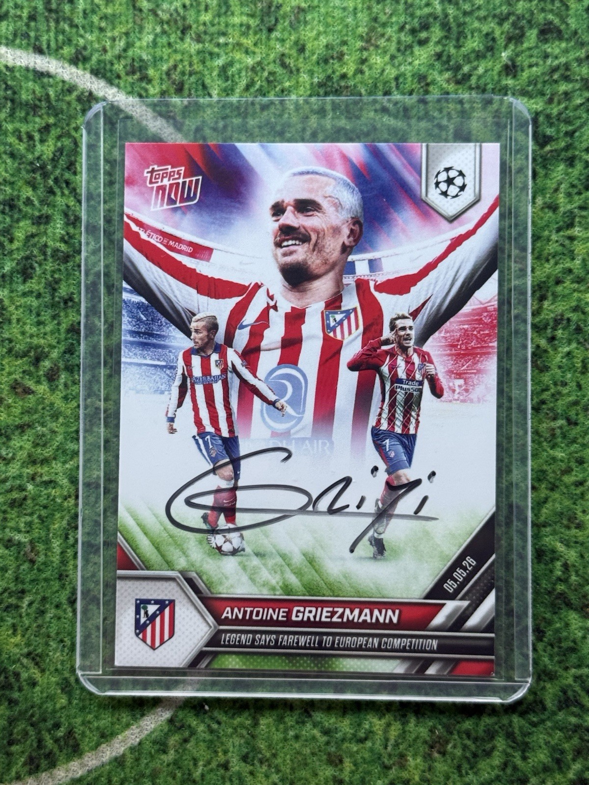 Antoine Griezmann Farewell Signed Topps Now Auto On Card Autograph Toploader COA Antoine Griezmann Farewell Signed Topps Now Auto On Card Autograph Toploader COA