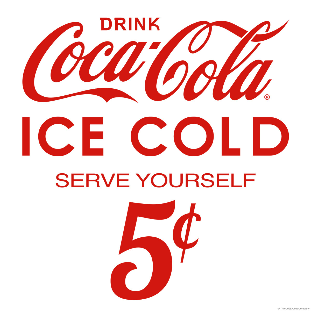 Drink Coca-Cola Ice Cold 5 Cents Cut Out Vinyl Sticker Set Officially Licensed Drink Coca-Cola Ice Cold 5 Cents Cut Out Vinyl Sticker Set Officially Licensed