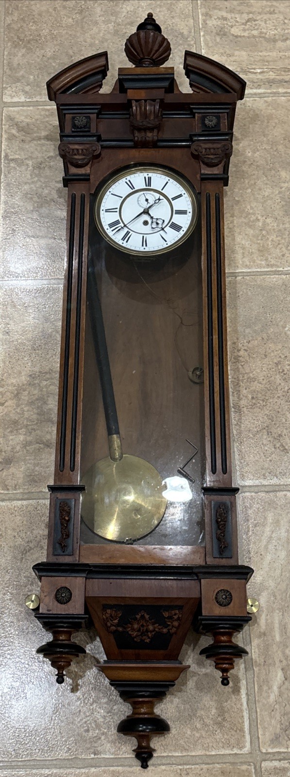 Rare Antique F. Kroeber Single Weight Vienna Style Regulator Clock - Restoration Rare Antique F. Kroeber Single Weight Vienna Style Regulator Clock - Restoration