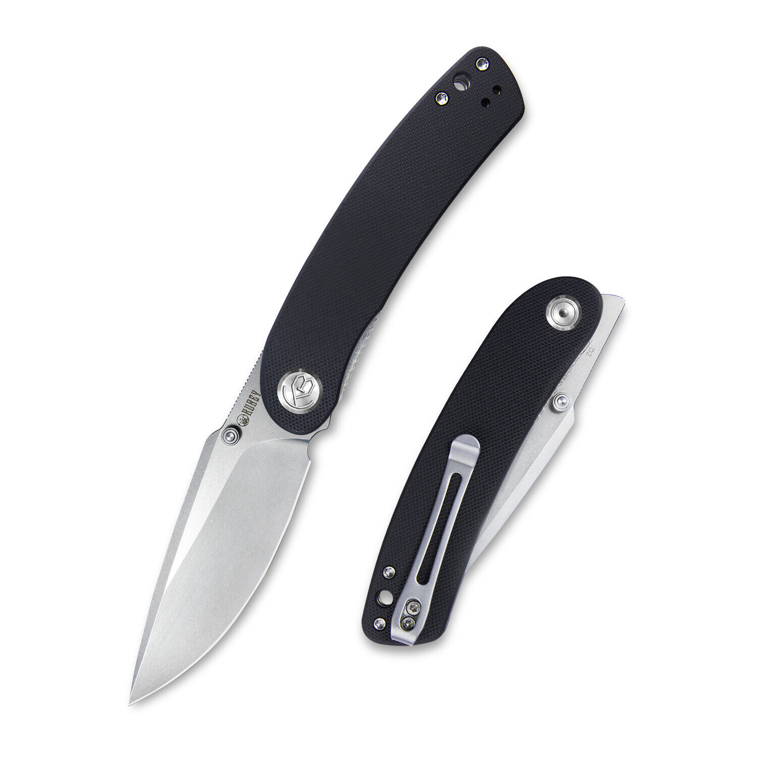 Kubey Momentum Pocket Folding Knife, Drop Point Blade Front Flipper Knife