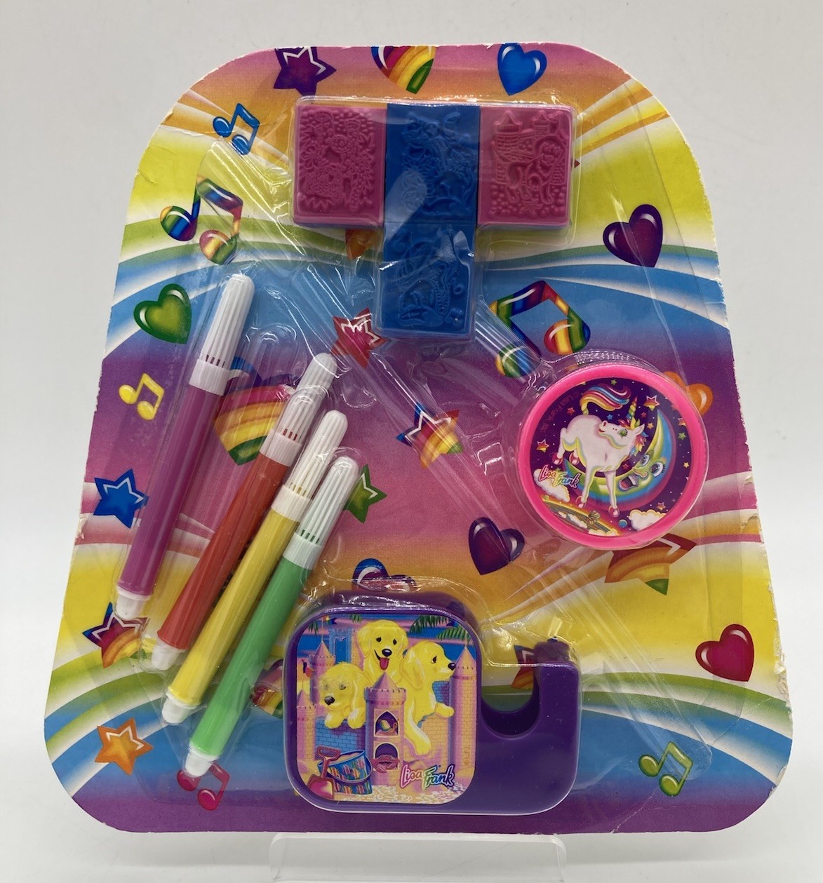 Vintage Lisa Frank Tape Dispenser, Stamp And Markers Kit New Sealed Vintage Lisa Frank Tape Dispenser, Stamp And Markers Kit New Sealed