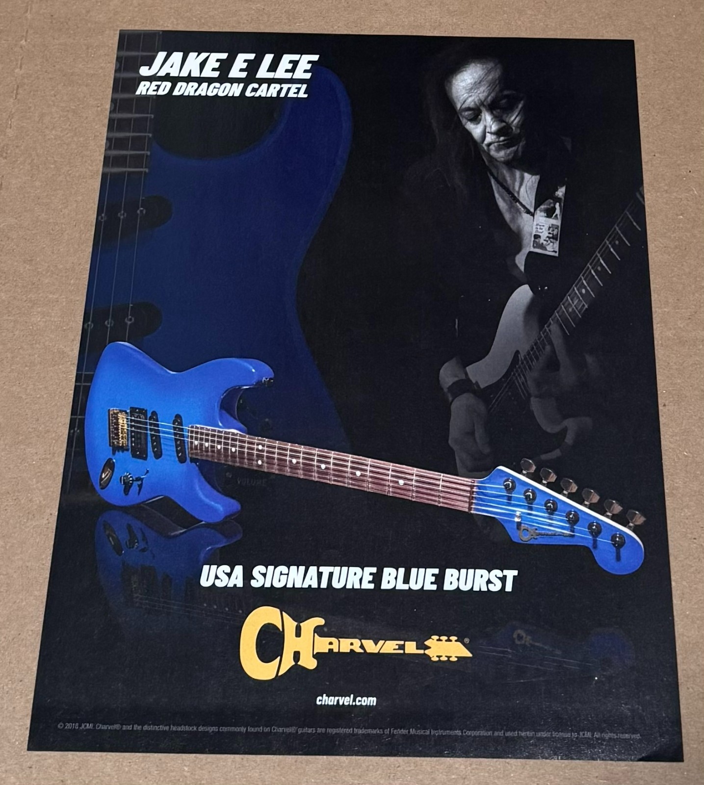 JAKE E LEE of Red Dragon Cartel - CHARVEL GUITARS - 2019 Print Advertisement