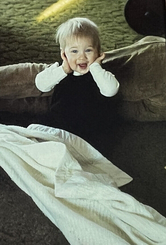 Vintage Photo Slide 1974 Baby Girl Happy Posed